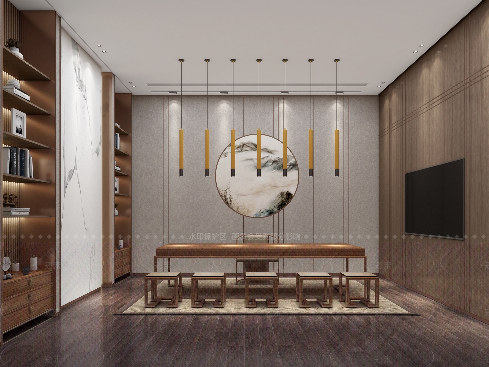 新中式茶室3D模型下载【ID:1206002686】