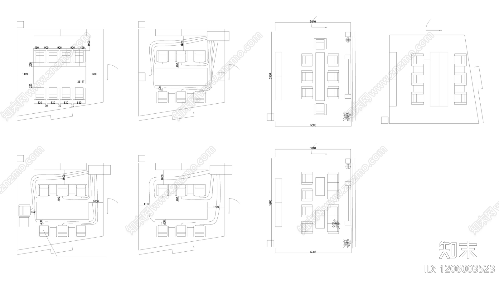 现代休息室cad施工图下载【ID:1206003523】
