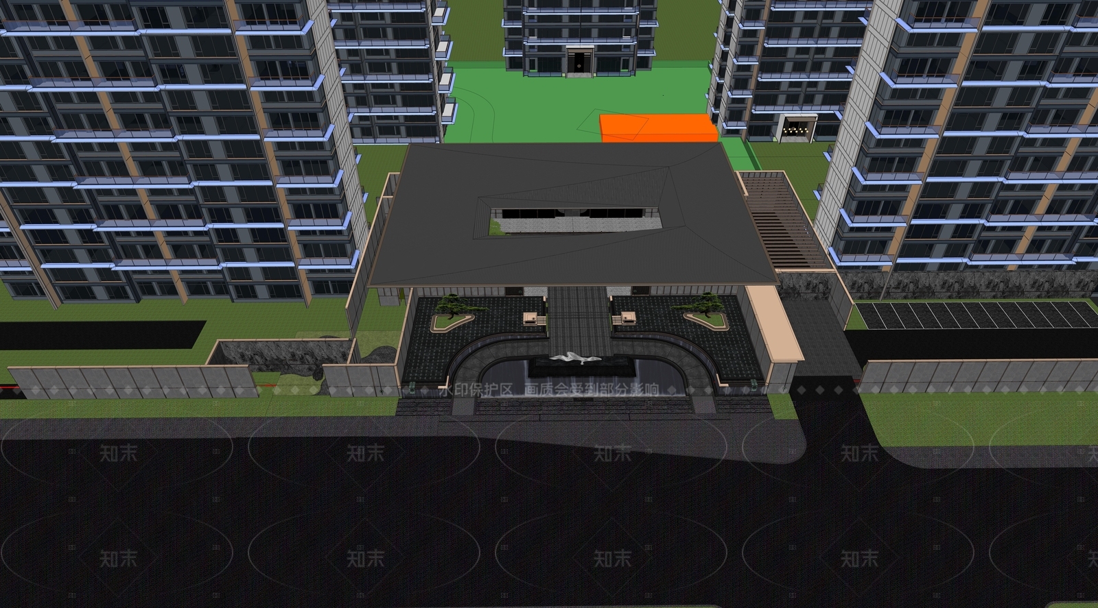 新中式其他公共建筑SU模型下载【ID:1206005321】