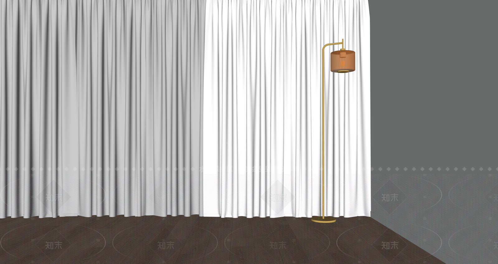 现代中式落地灯SU模型下载【ID:1206006590】