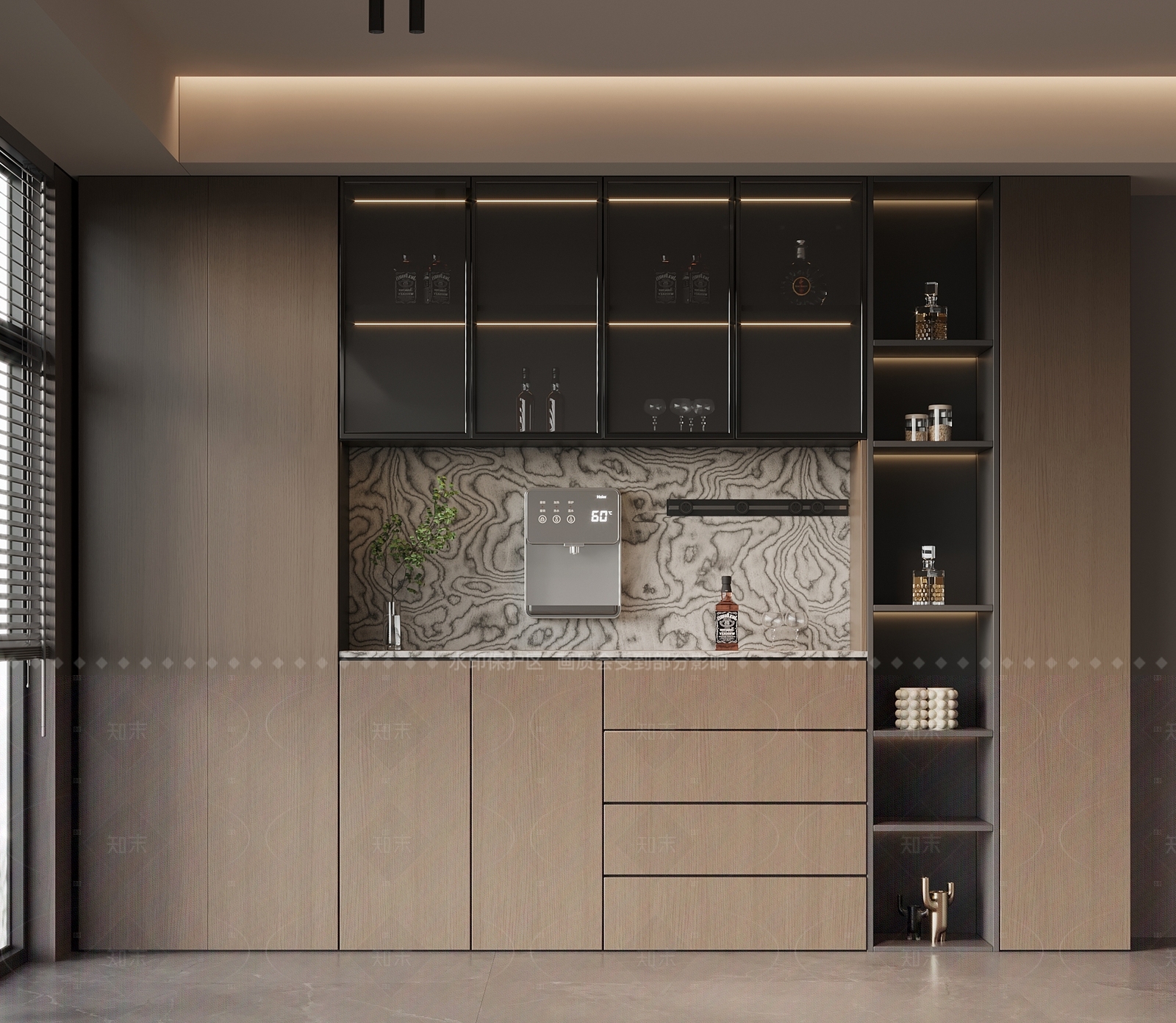 现代意式酒柜3D模型下载【ID:1206007343】