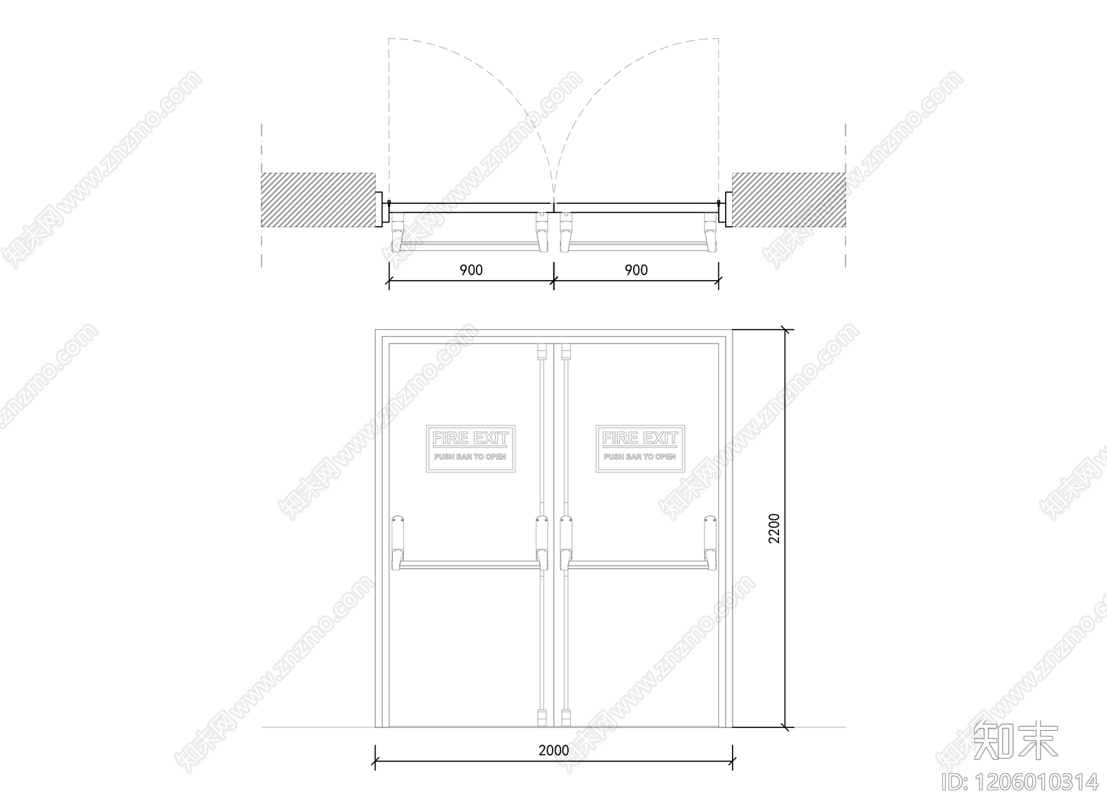 现代门cad施工图下载【ID:1206010314】