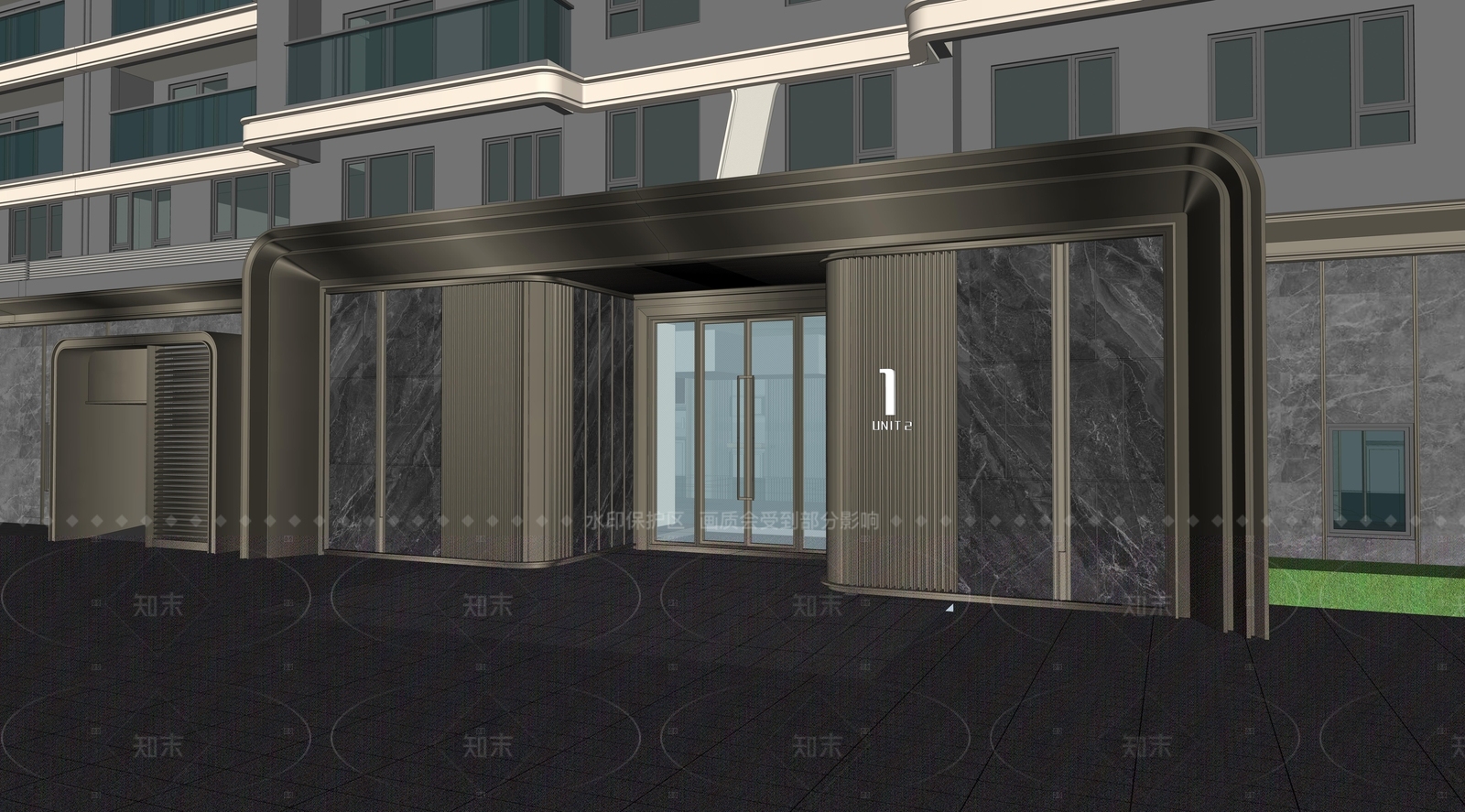 现代高层住宅SU模型下载【ID:1206014648】