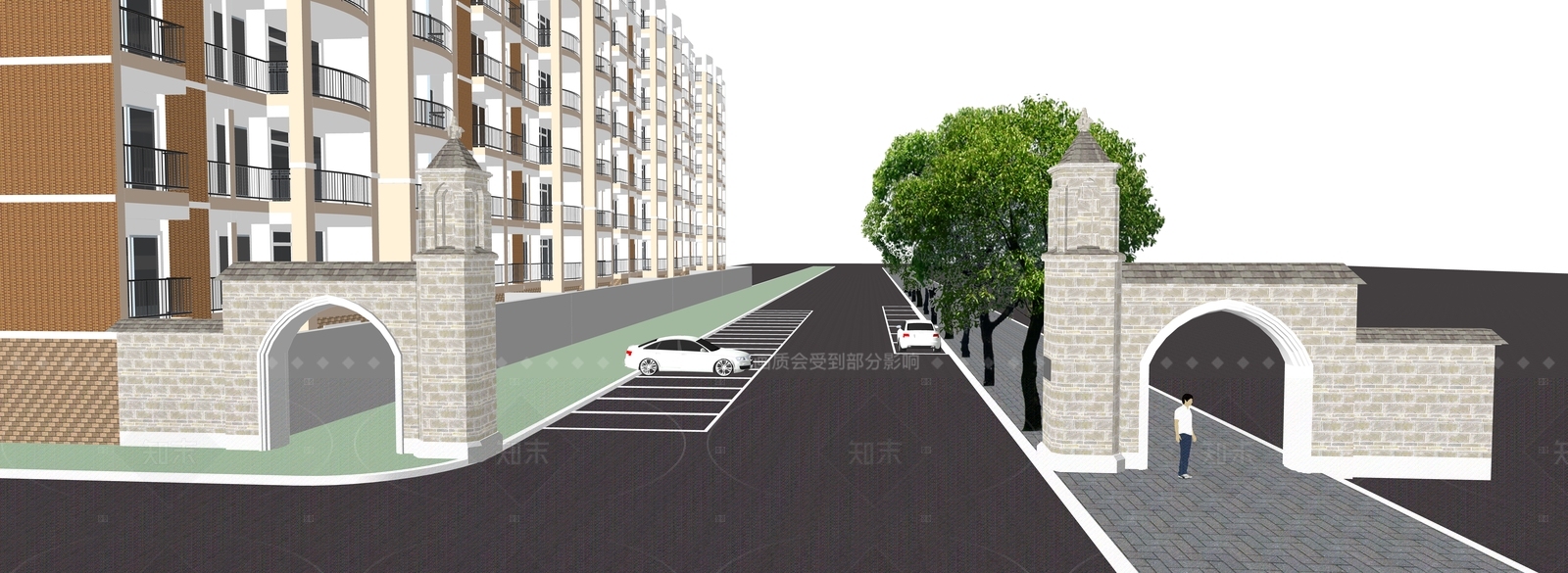 现代轻奢多层住宅SU模型下载【ID:1206018050】