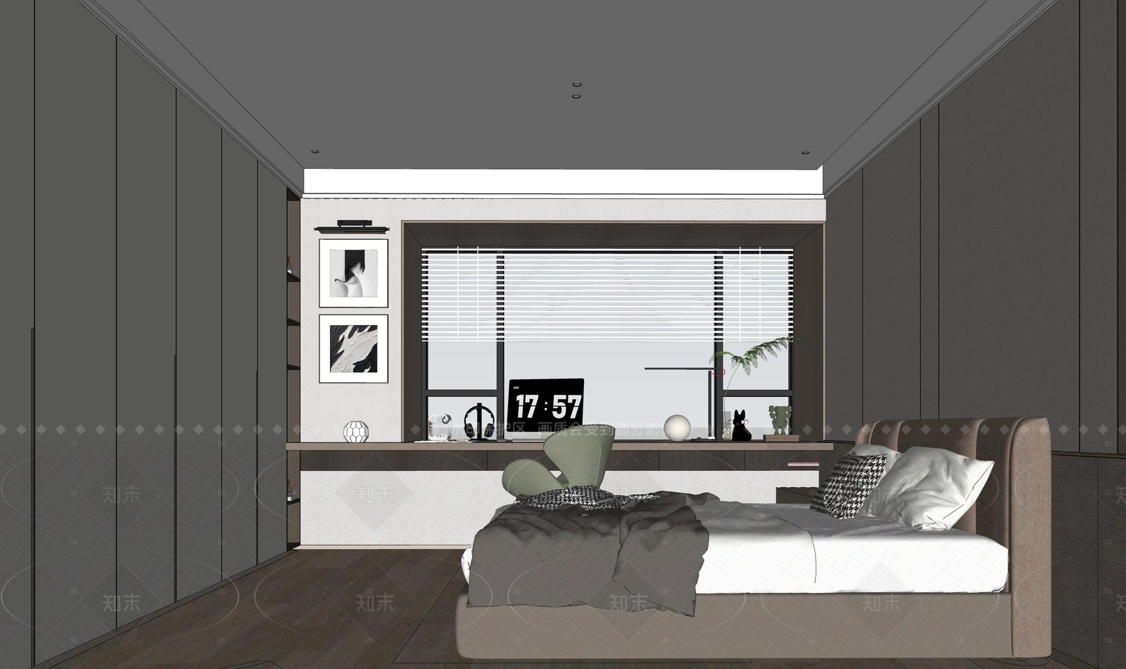 现代家居卧室SU模型下载【ID:1206021513】