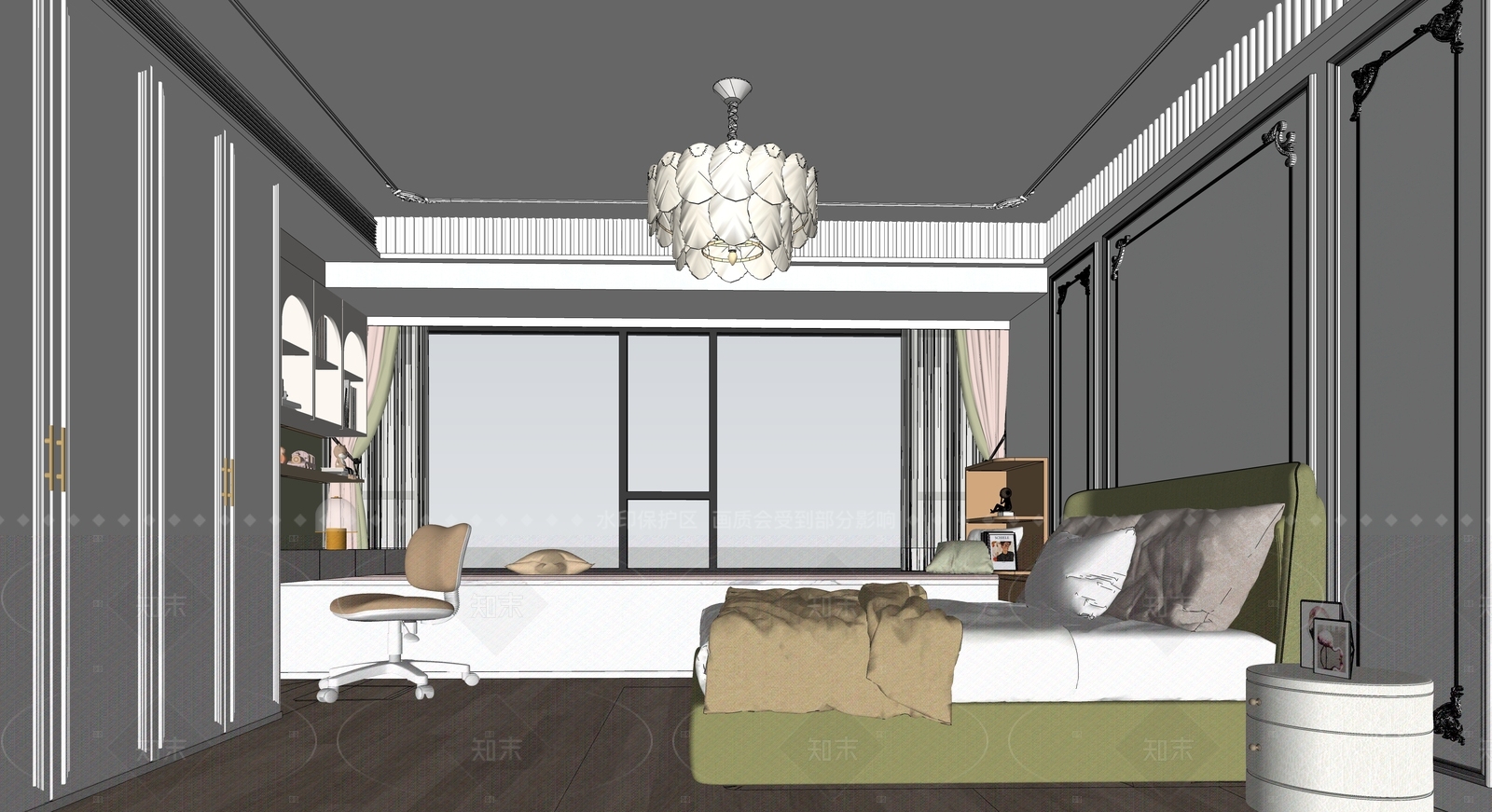 法式家居卧室SU模型下载【ID:1206021525】