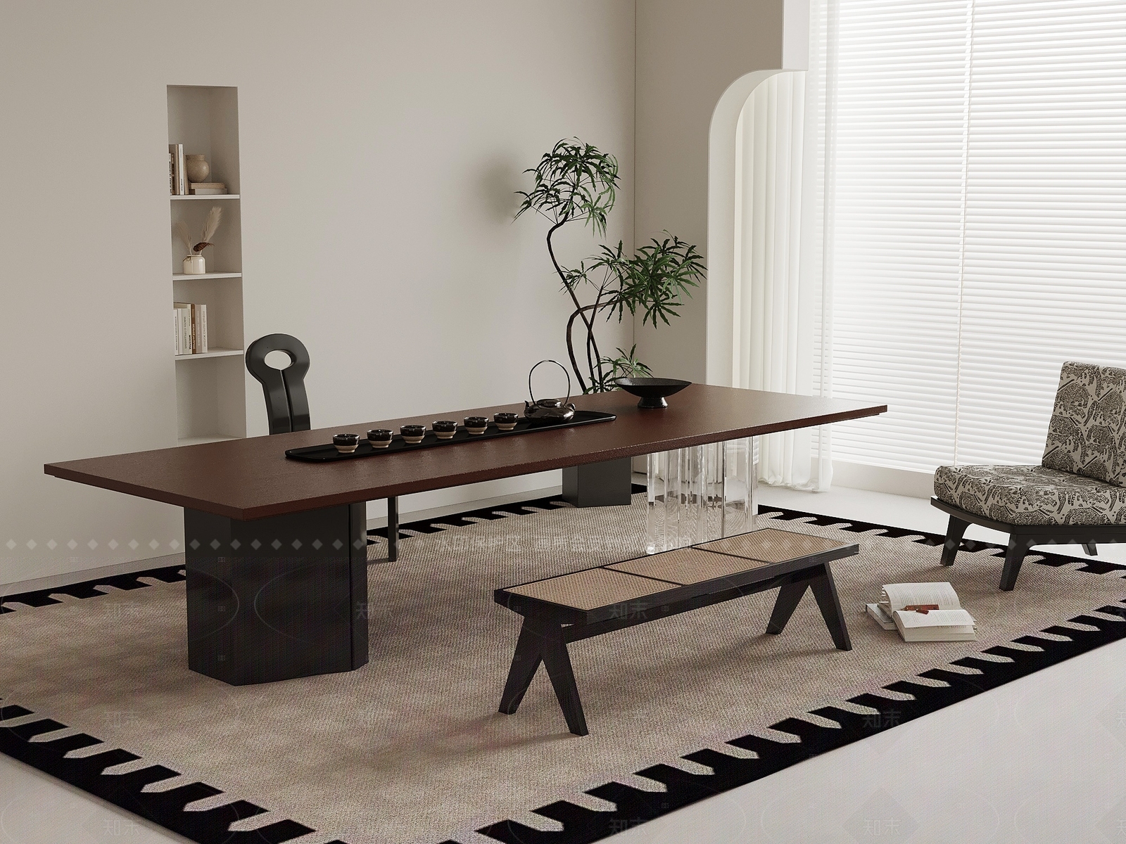 法式复古茶桌椅SU模型下载【ID:1206026926】