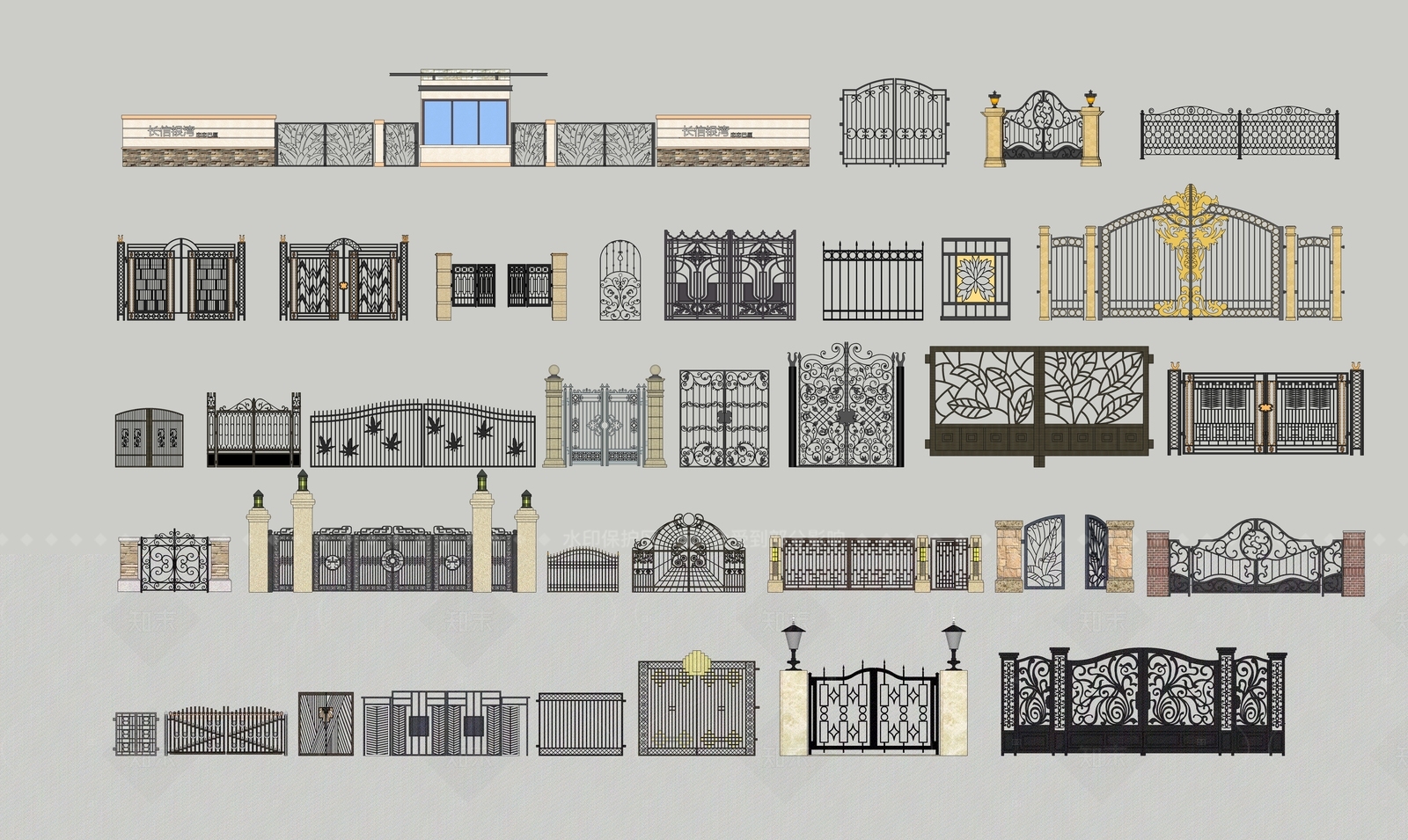 现代欧式栏杆扶手SU模型下载【ID:1206027045】