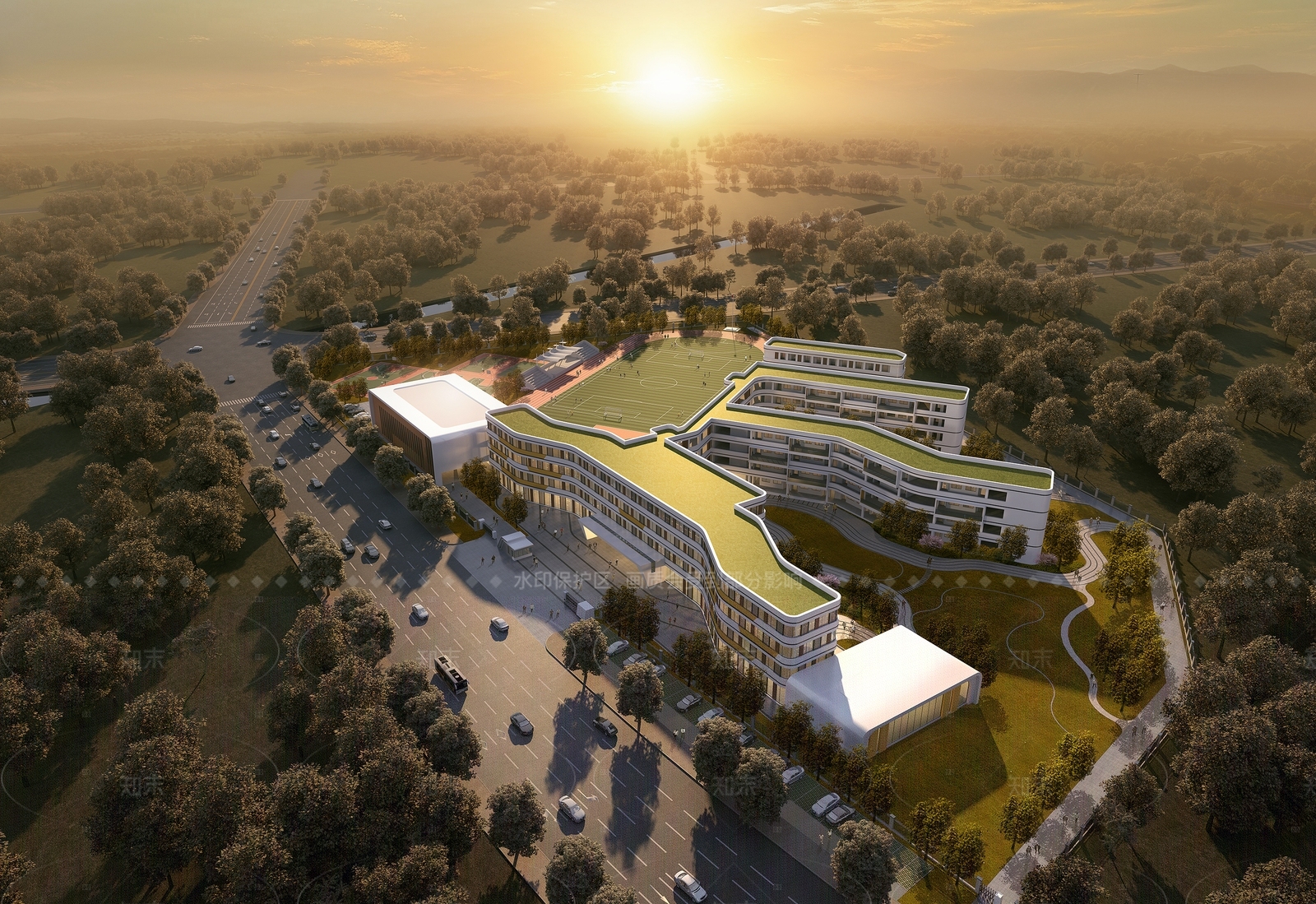 学校外观3D模型下载【ID:1206031044】