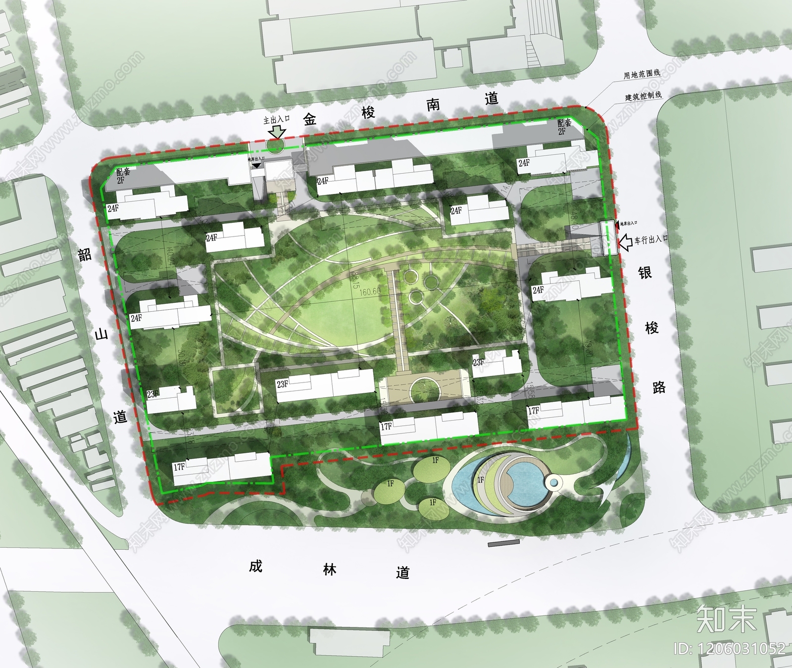 小区中心广场施工图下载【ID:1206031052】