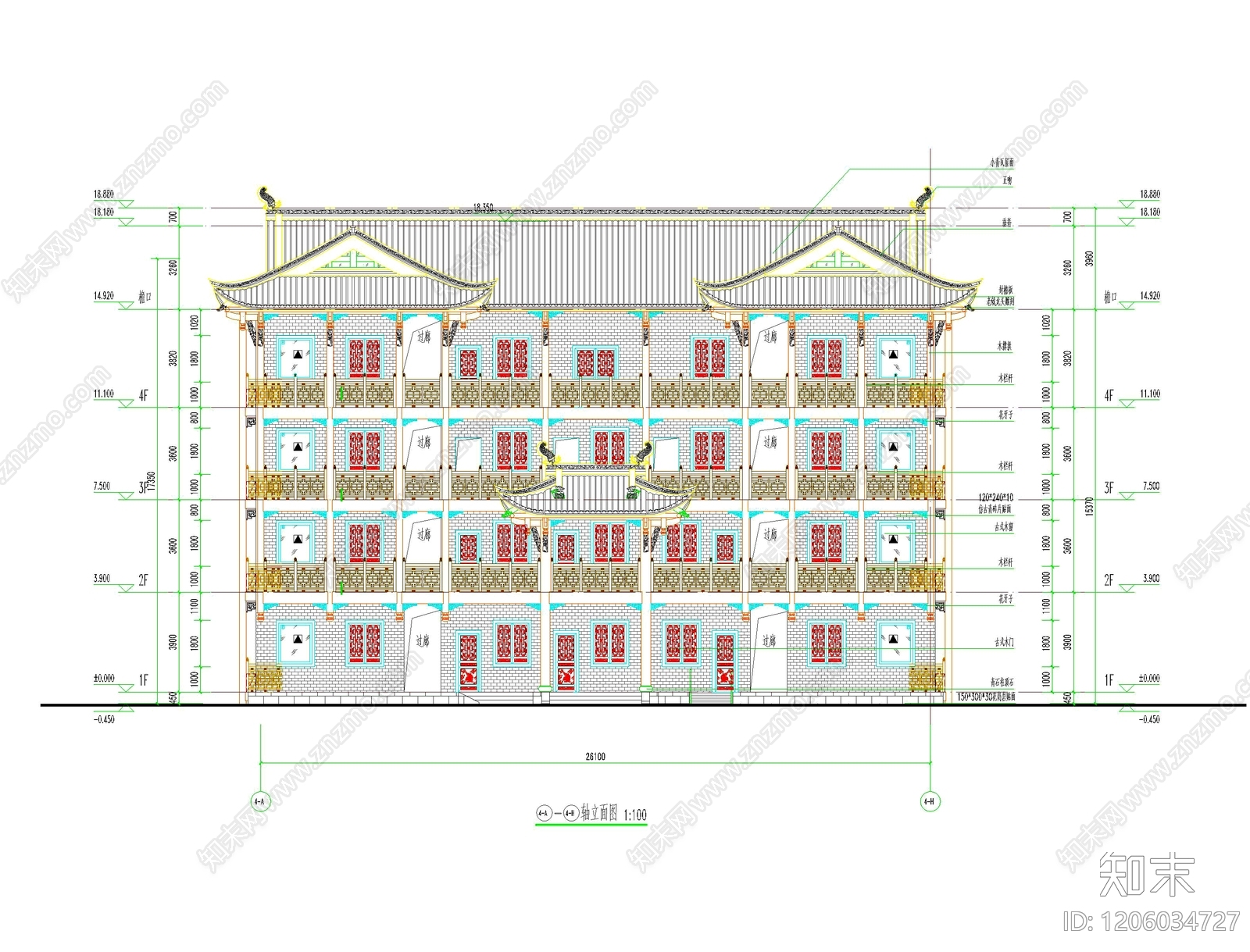 仿古建筑施工图下载【ID:1206034727】