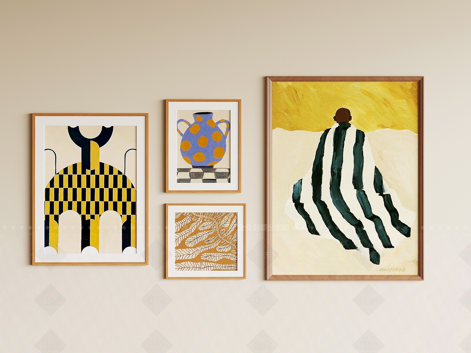 现代北欧挂画3D模型下载【ID:1206034729】