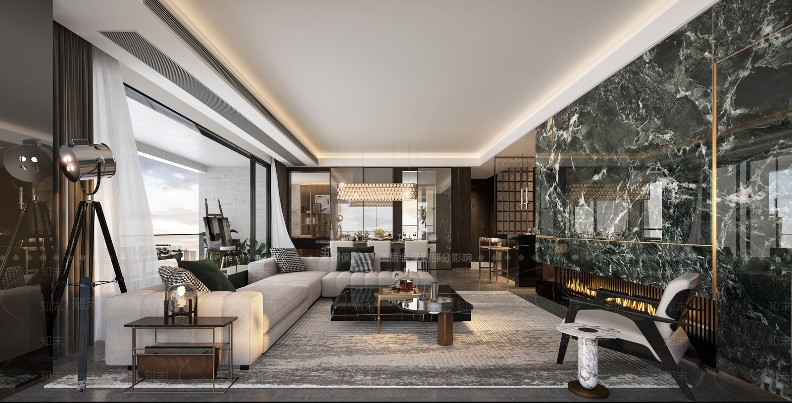新中式酒店餐厅3D模型下载【ID:1221669284】