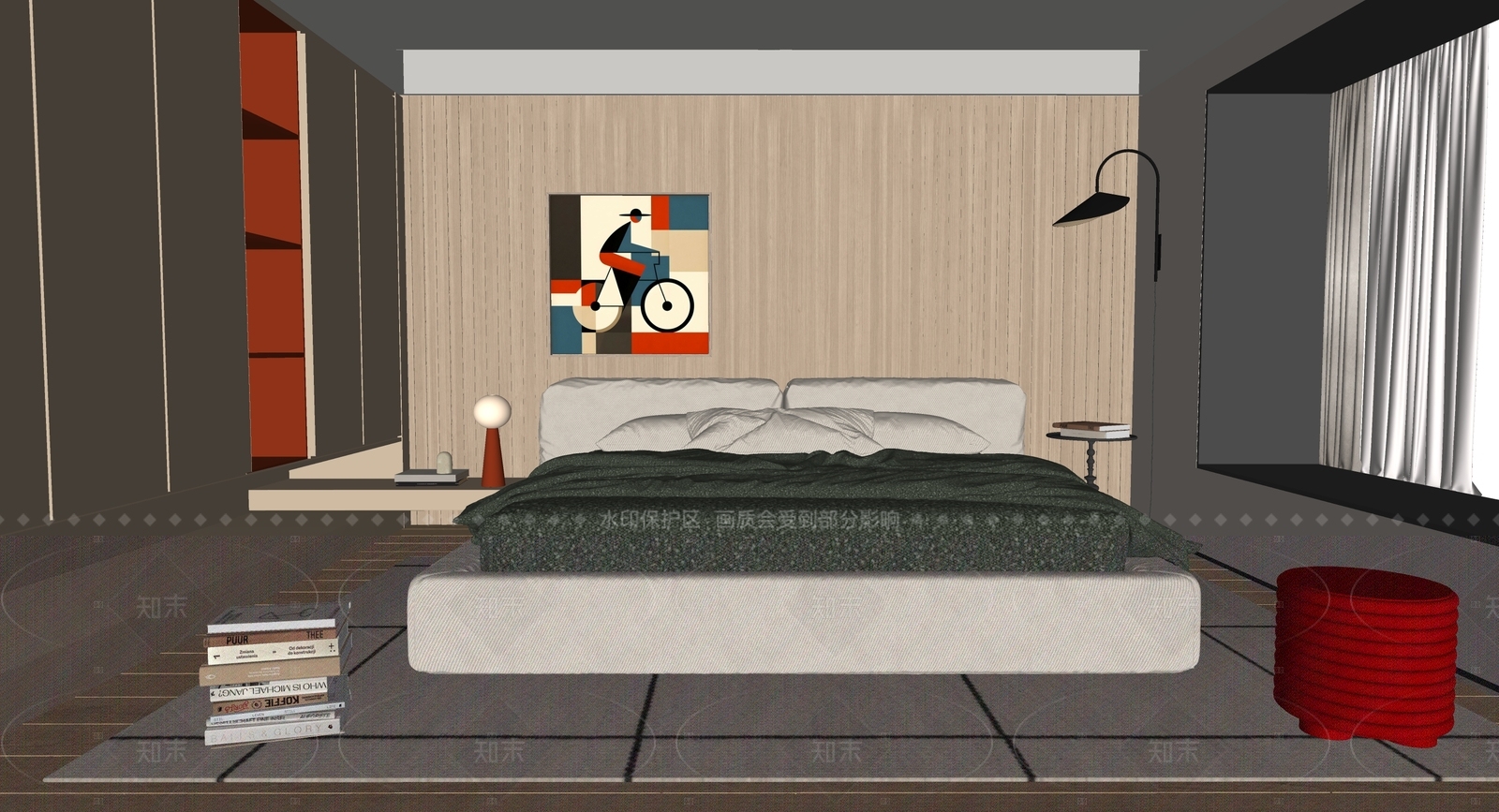 现代家居卧室SU模型下载【ID:1206038615】
