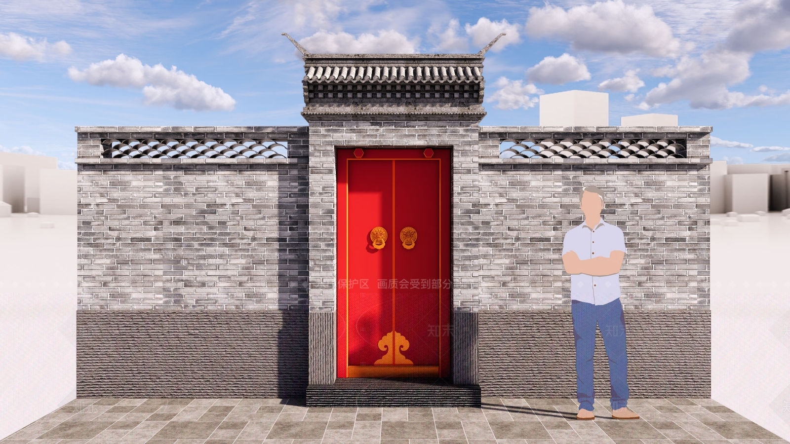 中式古建筑SU模型下载【ID:1206039257】