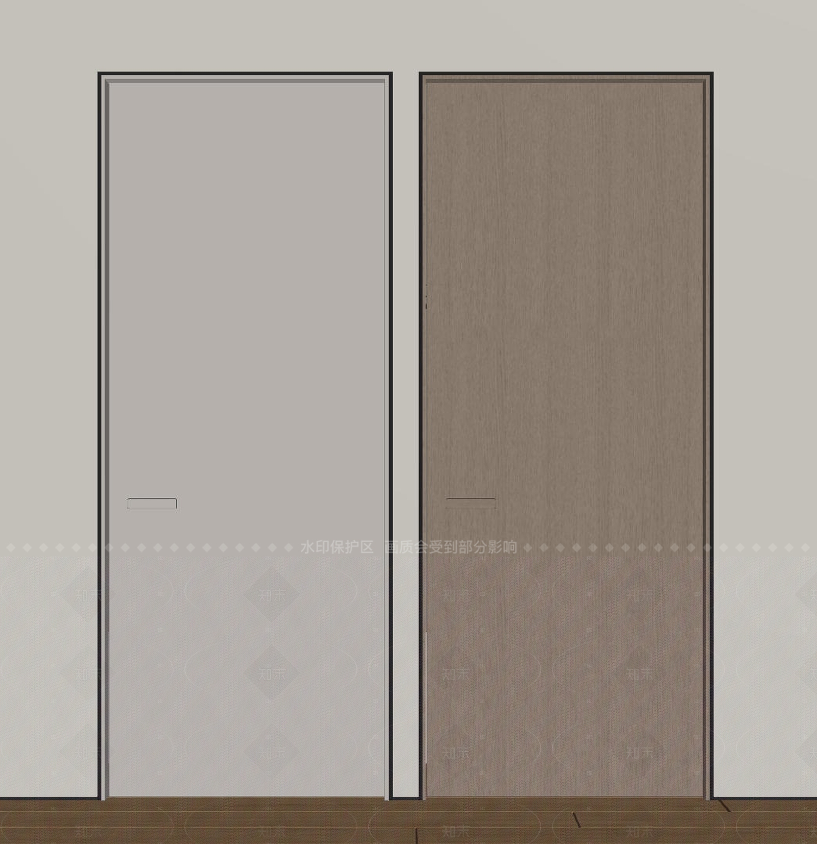 现代极简单开门SU模型下载【ID:1206040401】