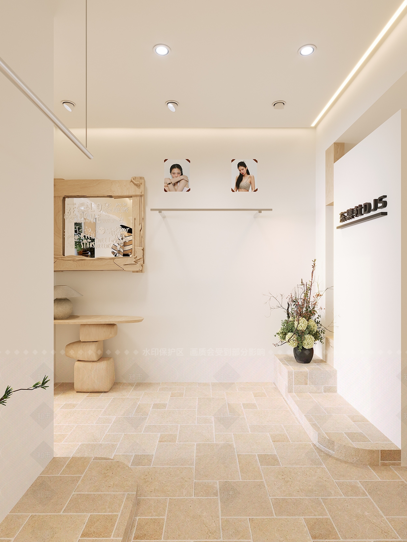奶油现代服装店3D模型下载【ID:1206043224】
