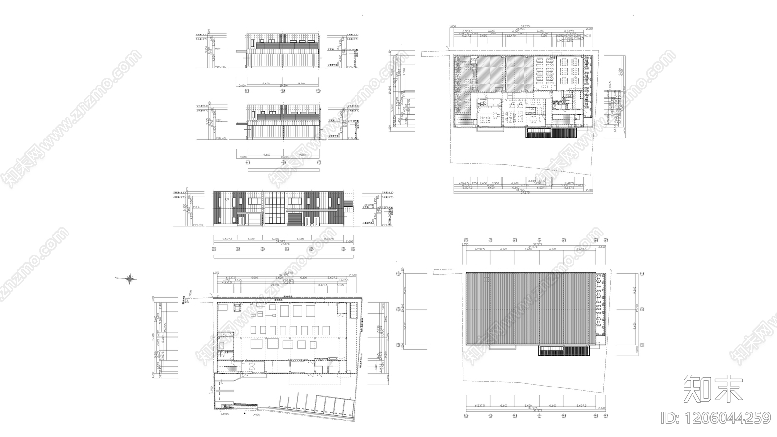 现代办公楼建筑施工图下载【ID:1206044259】