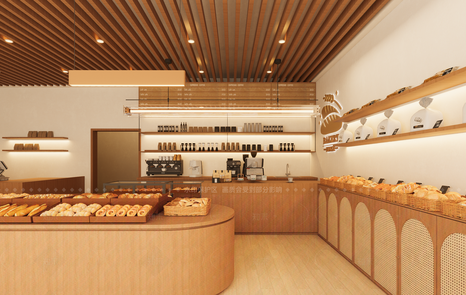 日式原木甜品面包店SU模型下载【ID:1206046329】