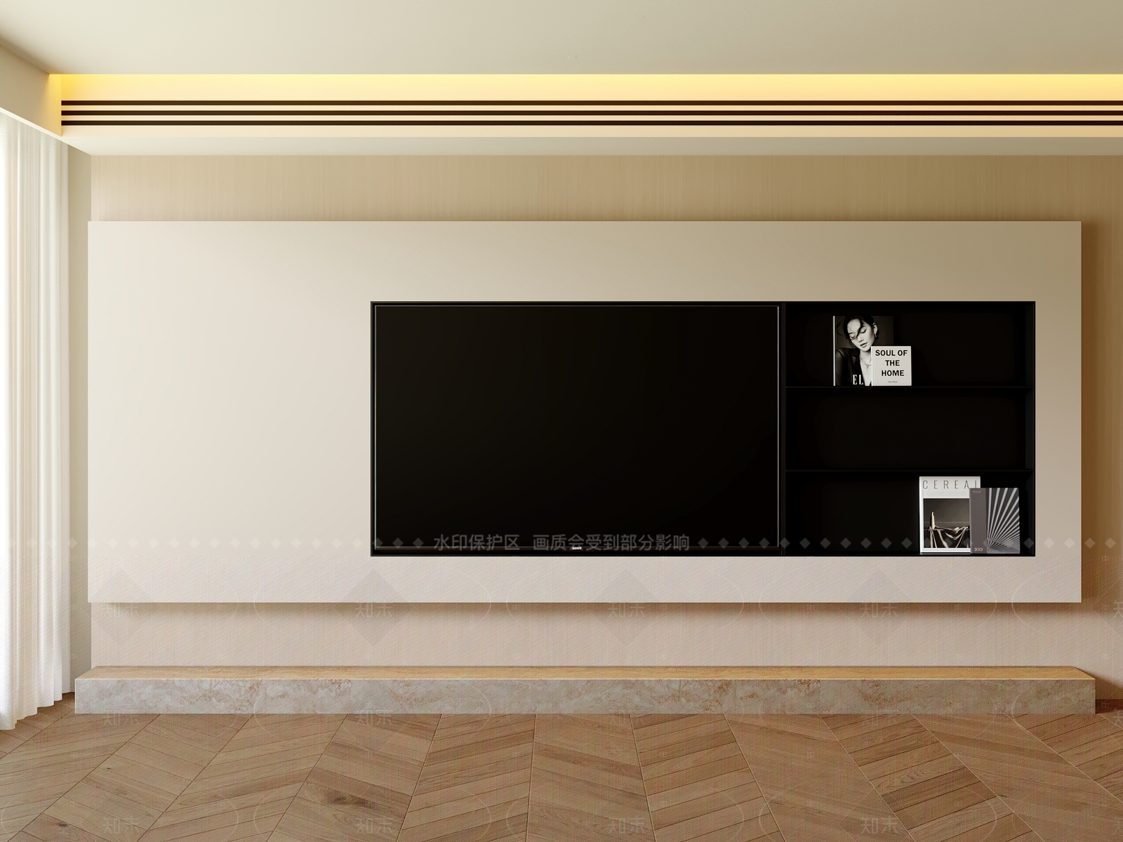 现代简约电视背景墙3D模型下载【ID:1206047974】