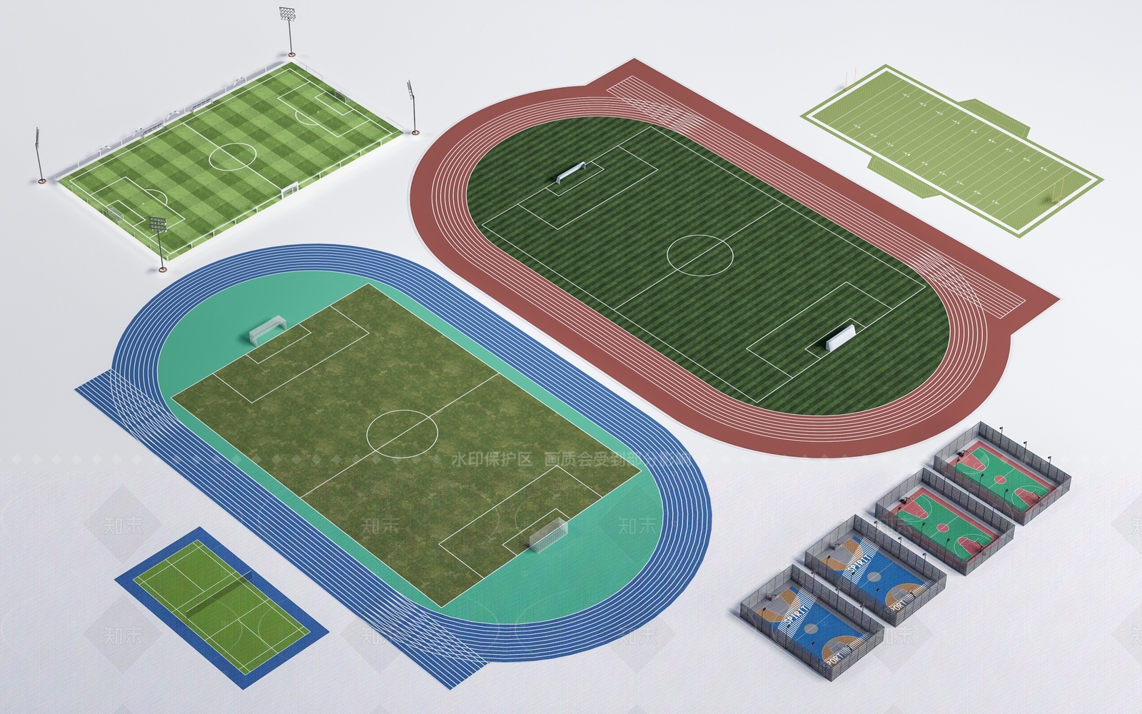 现代足球场SU模型下载【ID:1206049582】