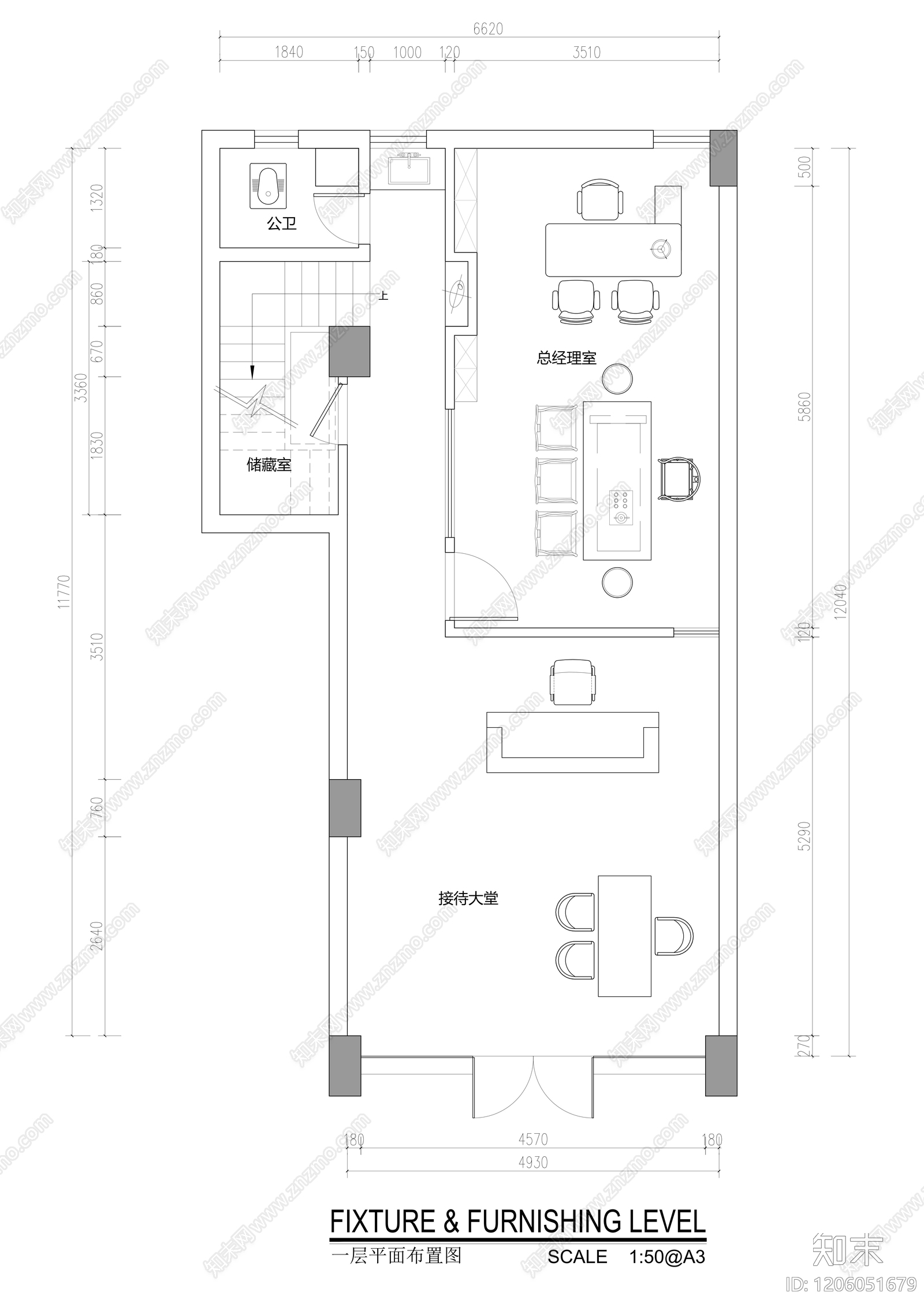现代工作室cad施工图下载【ID:1206051679】