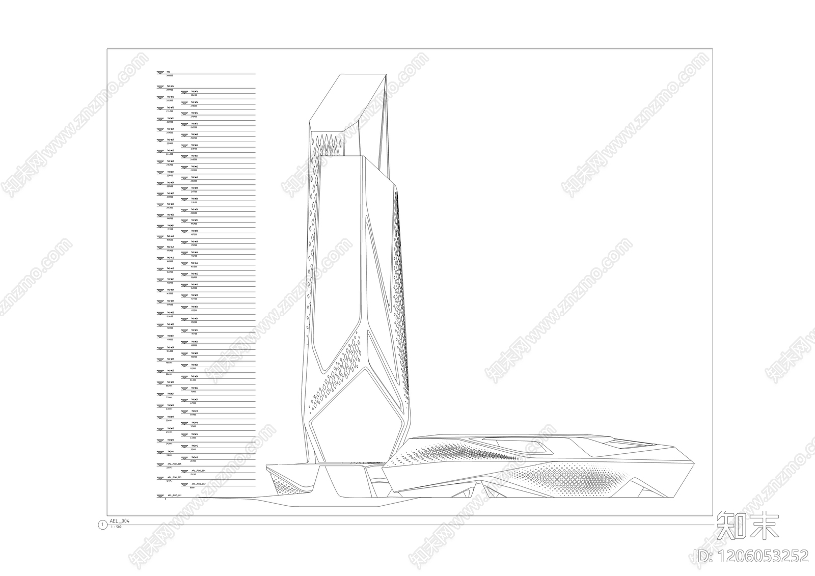 现代办公楼建筑cad施工图下载【ID:1206053252】