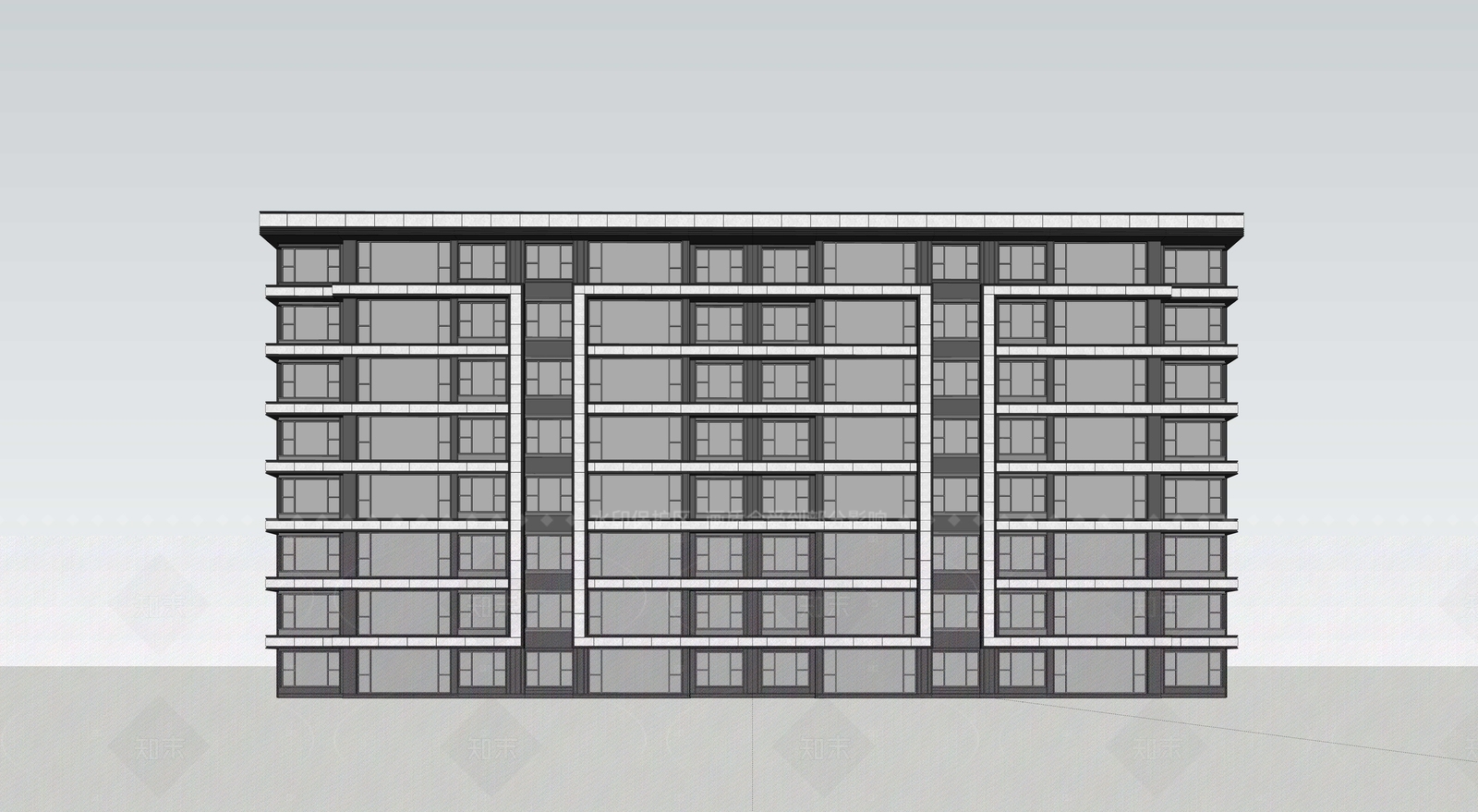 现代多层住宅SU模型下载【ID:1206053228】