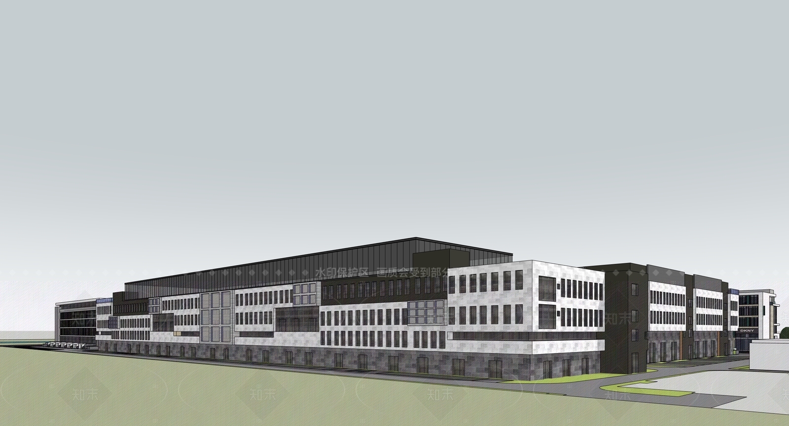 现代产业园办公楼SU模型下载【ID:1206056345】