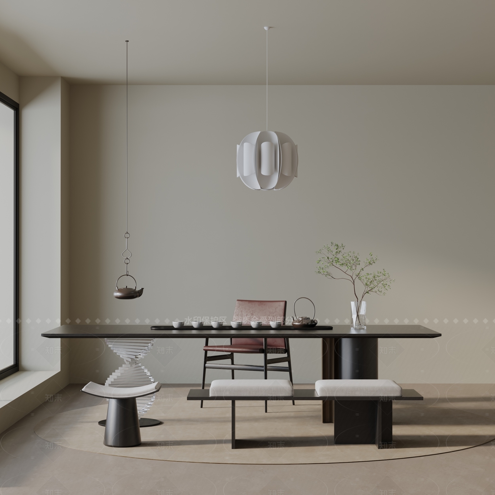 现代茶室3D模型下载【ID:1206056720】
