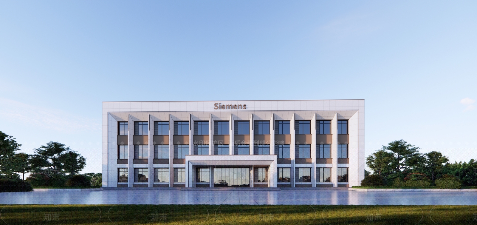 现代简约政府办公楼SU模型下载【ID:1206056884】