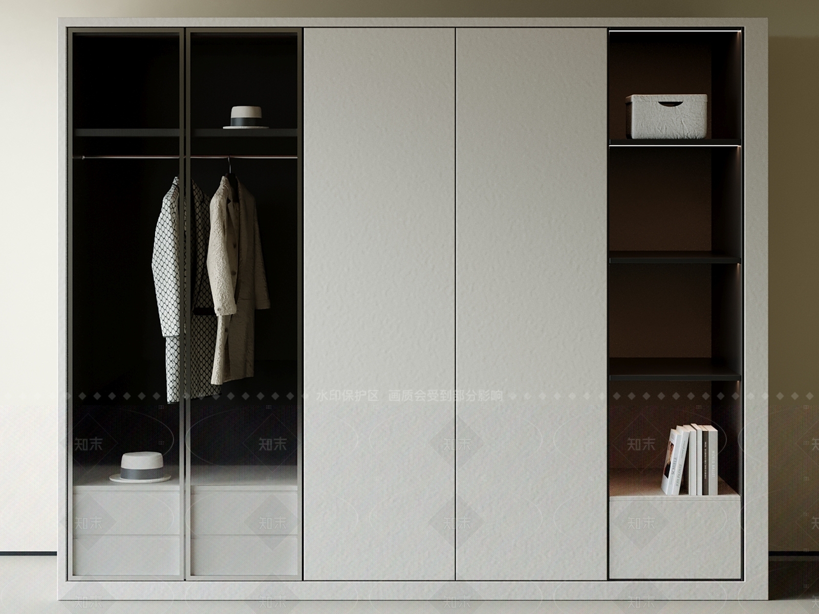现代简约衣柜3D模型下载【ID:1206056921】