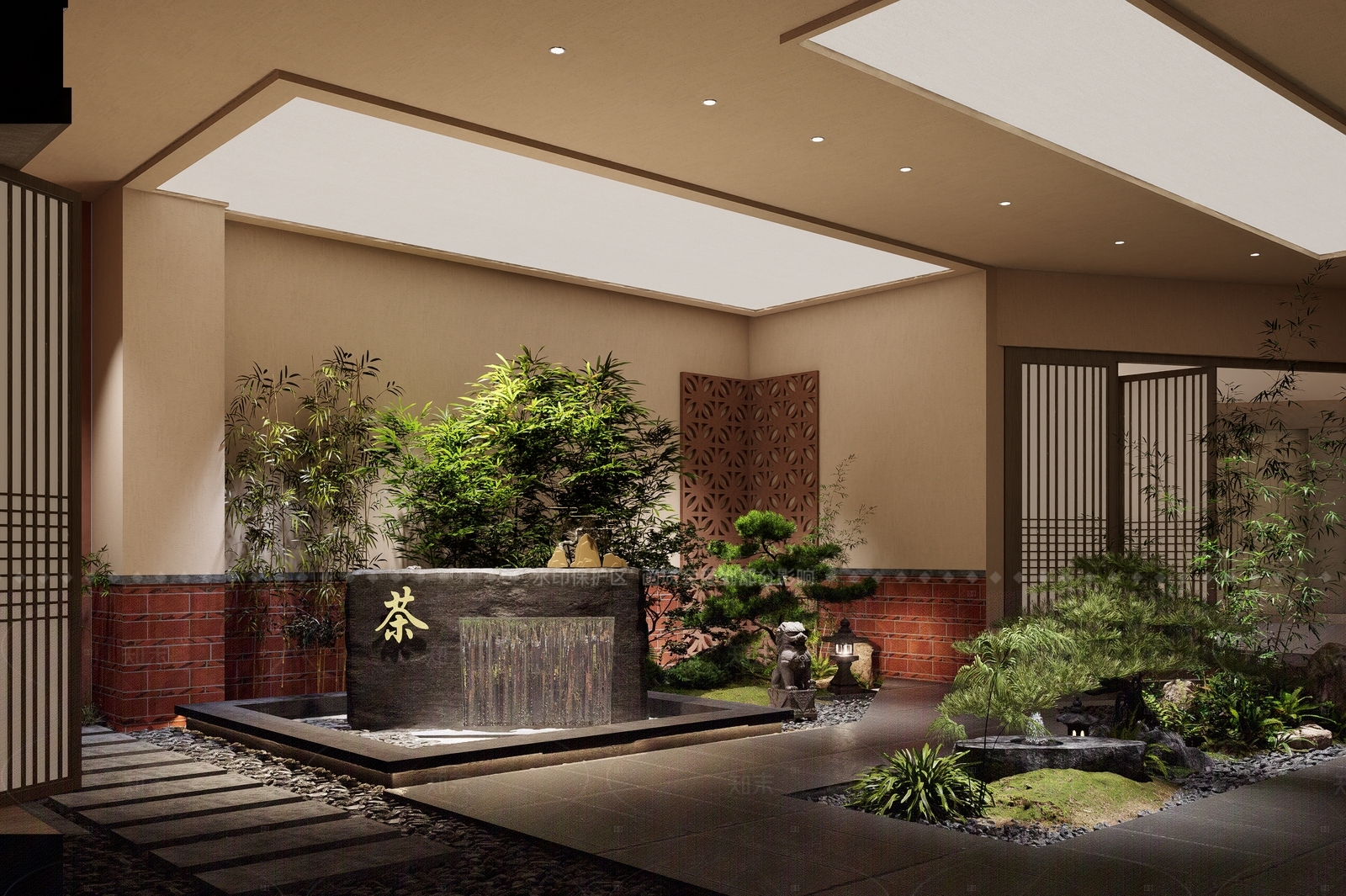 新中式中式茶餐厅SU模型下载【ID:1206243217】