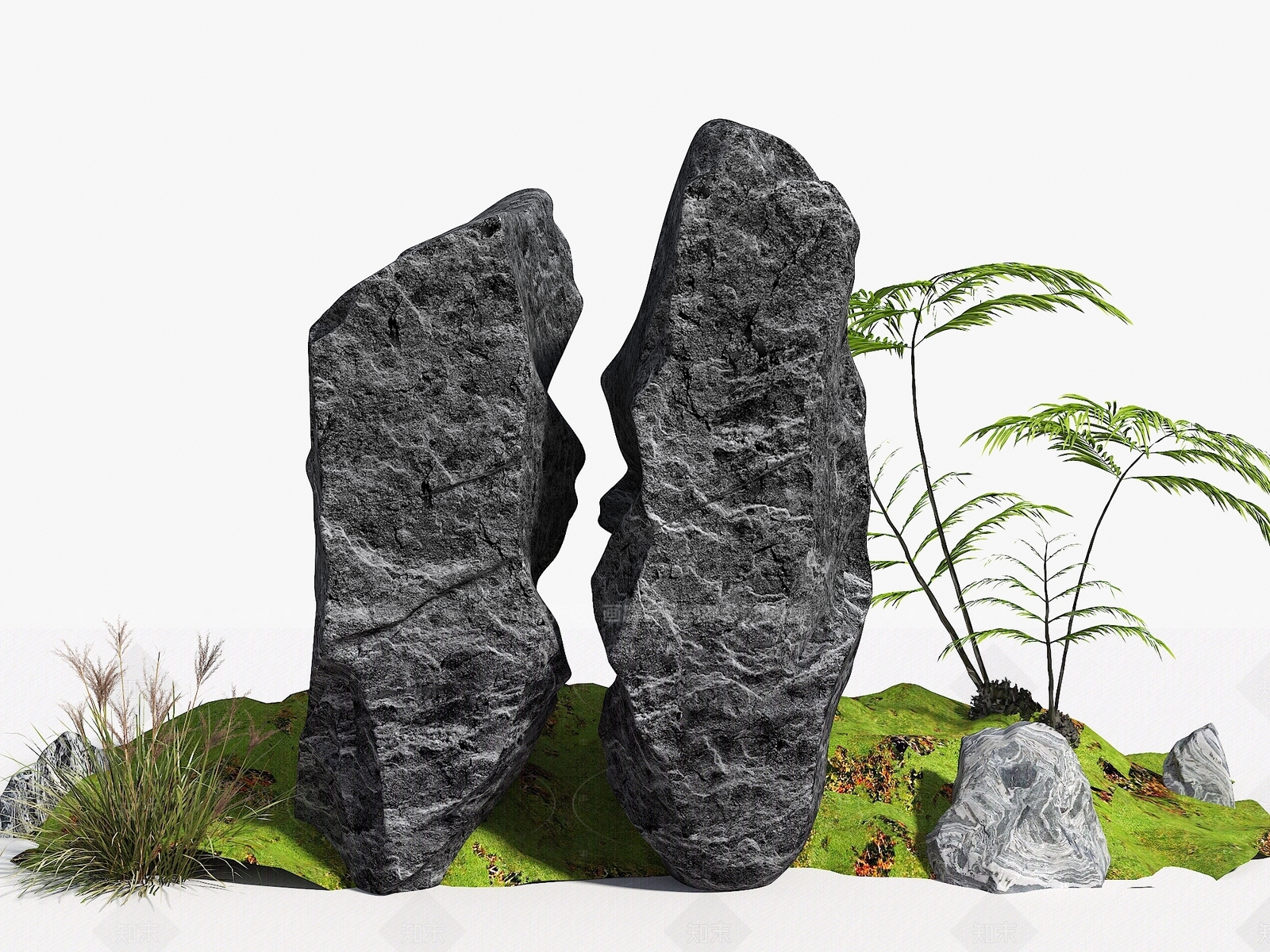 现代新中式石头3D模型下载【ID:1206067865】