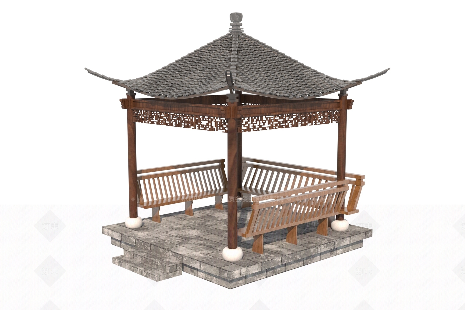 现代古建3D模型下载【ID:1206072800】