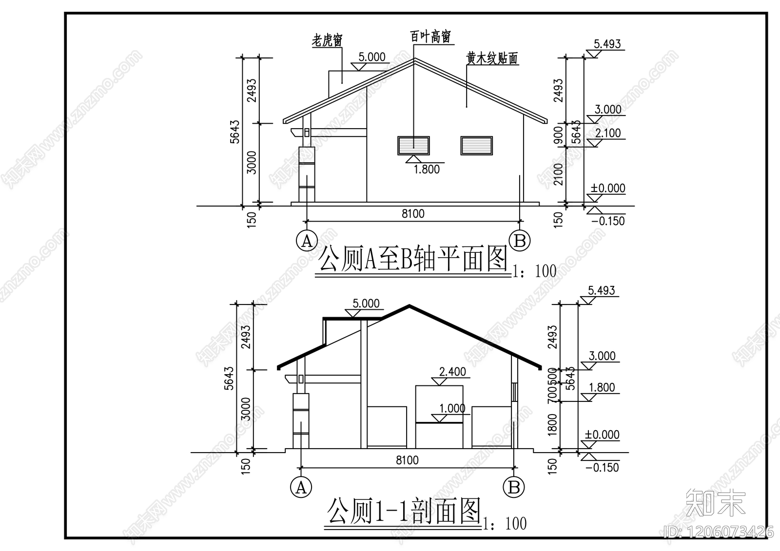 现代公厕cad施工图下载【ID:1206073426】
