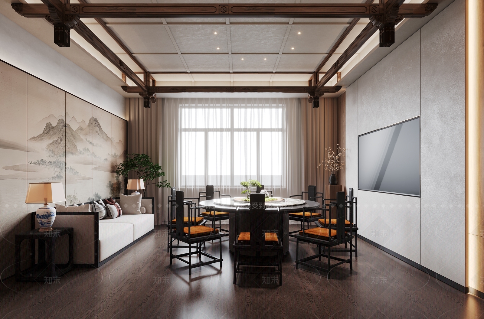 中餐厅3D模型精品下载_3dmax模型_知末网