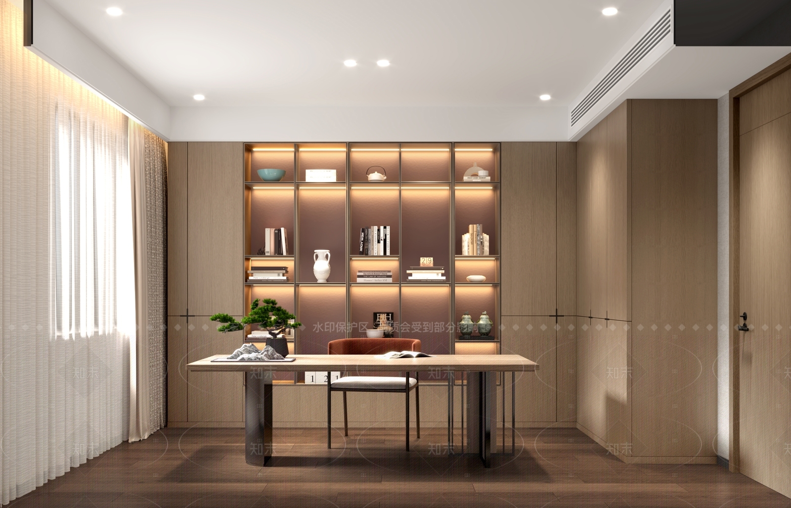 新中式现代书房3D模型下载【ID:1206075530】
