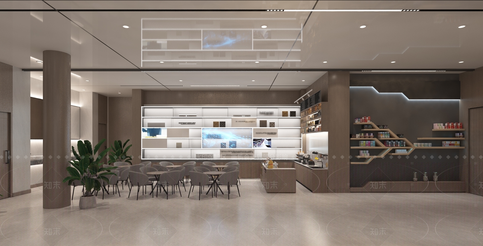 现代新中式办公大厅3D模型下载【ID:1206076655】
