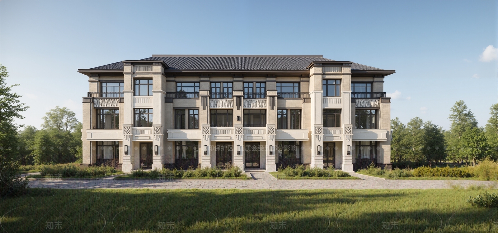 欧式科研办公楼SU模型下载【ID:1206076957】