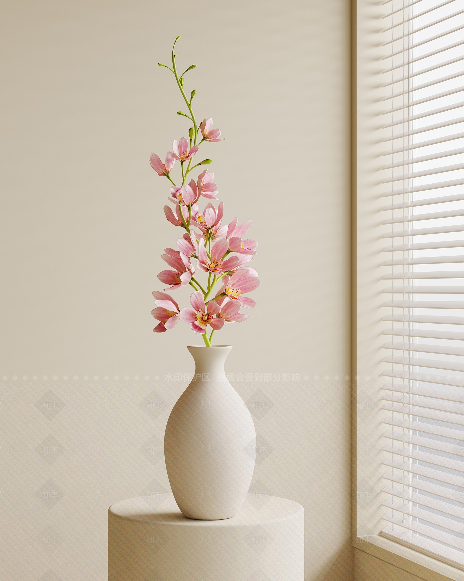 现代奶油花艺3D模型下载【ID:1206077735】