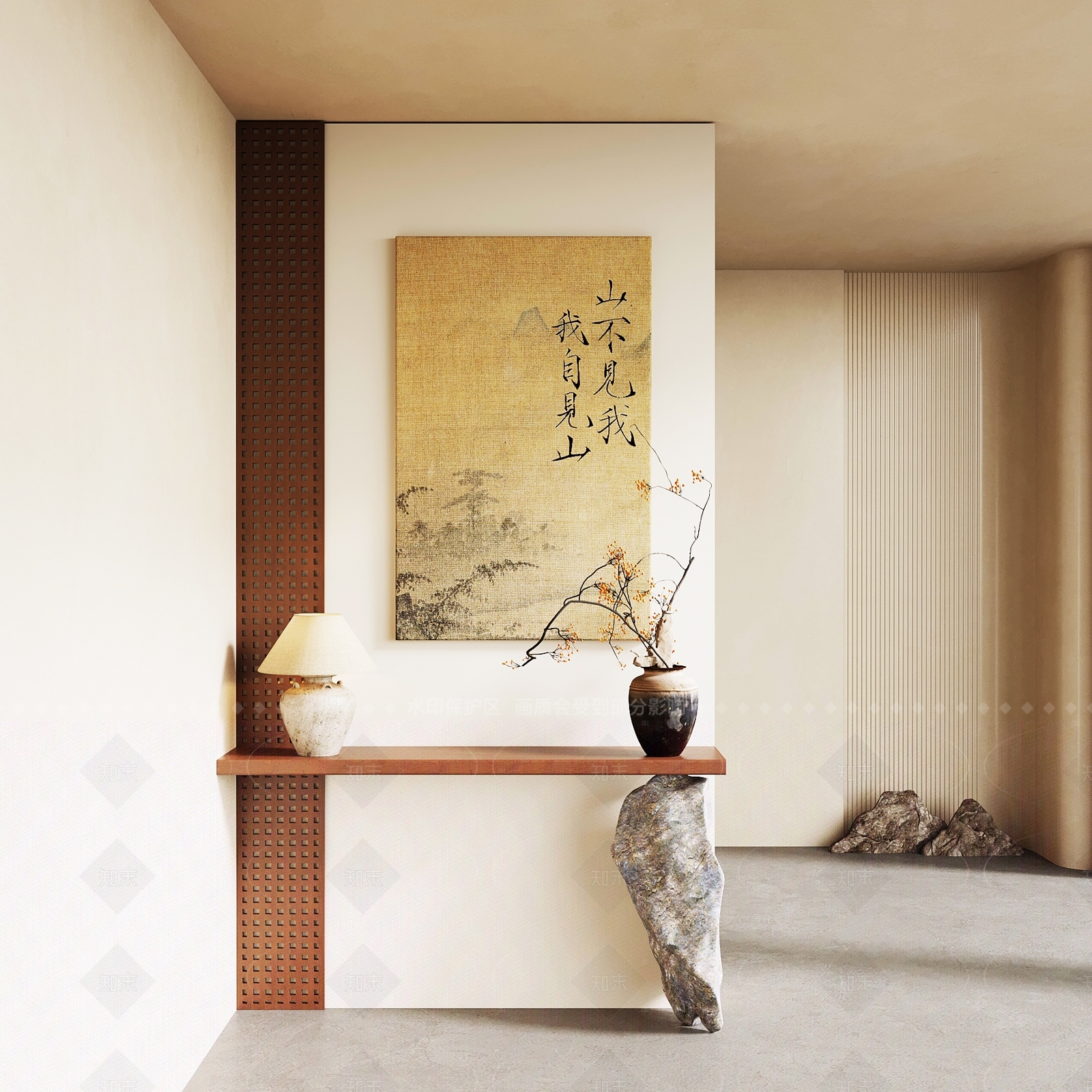新中式玄关SU模型下载【ID:1206078058】