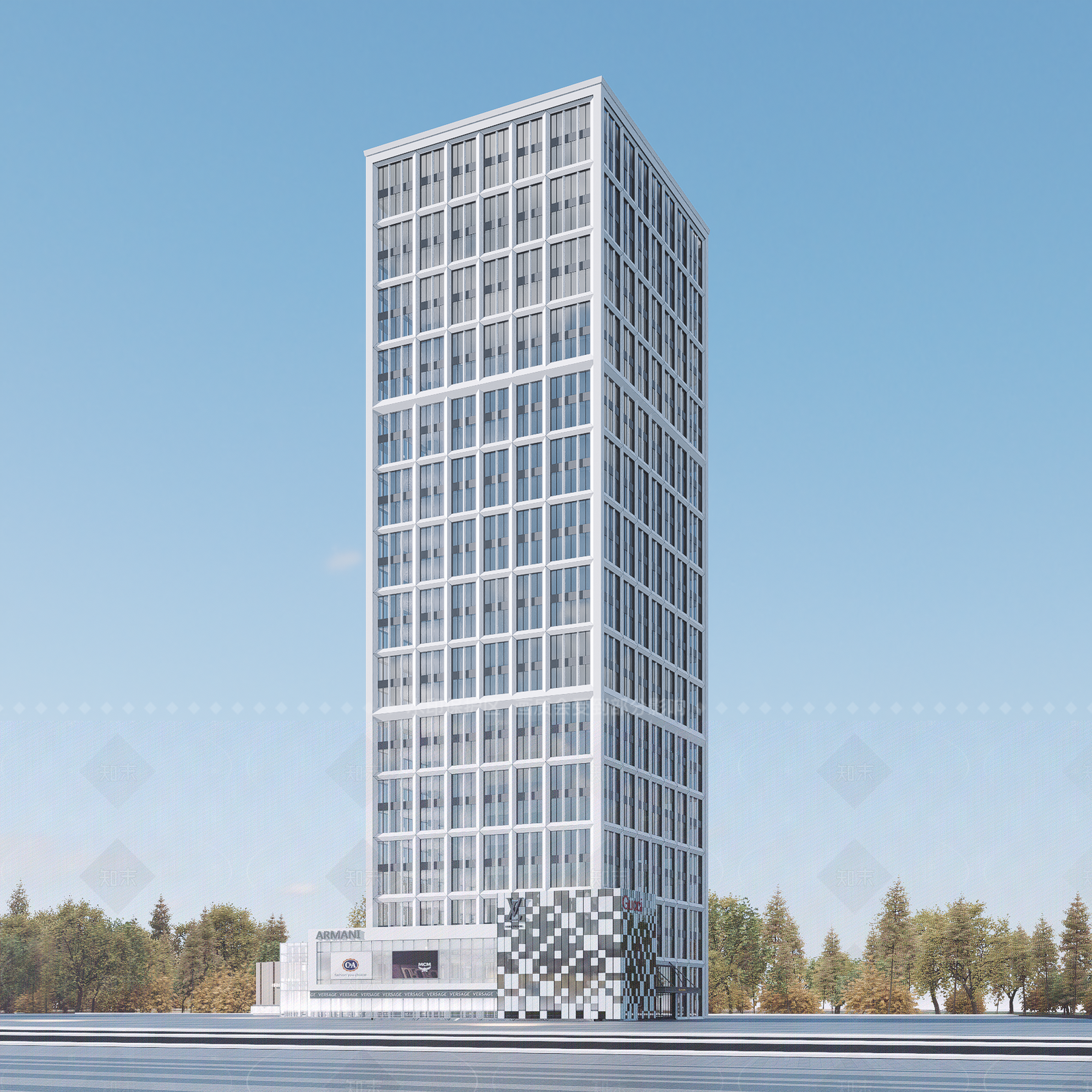 现代酒店建筑SU模型下载【ID:1206080506】
