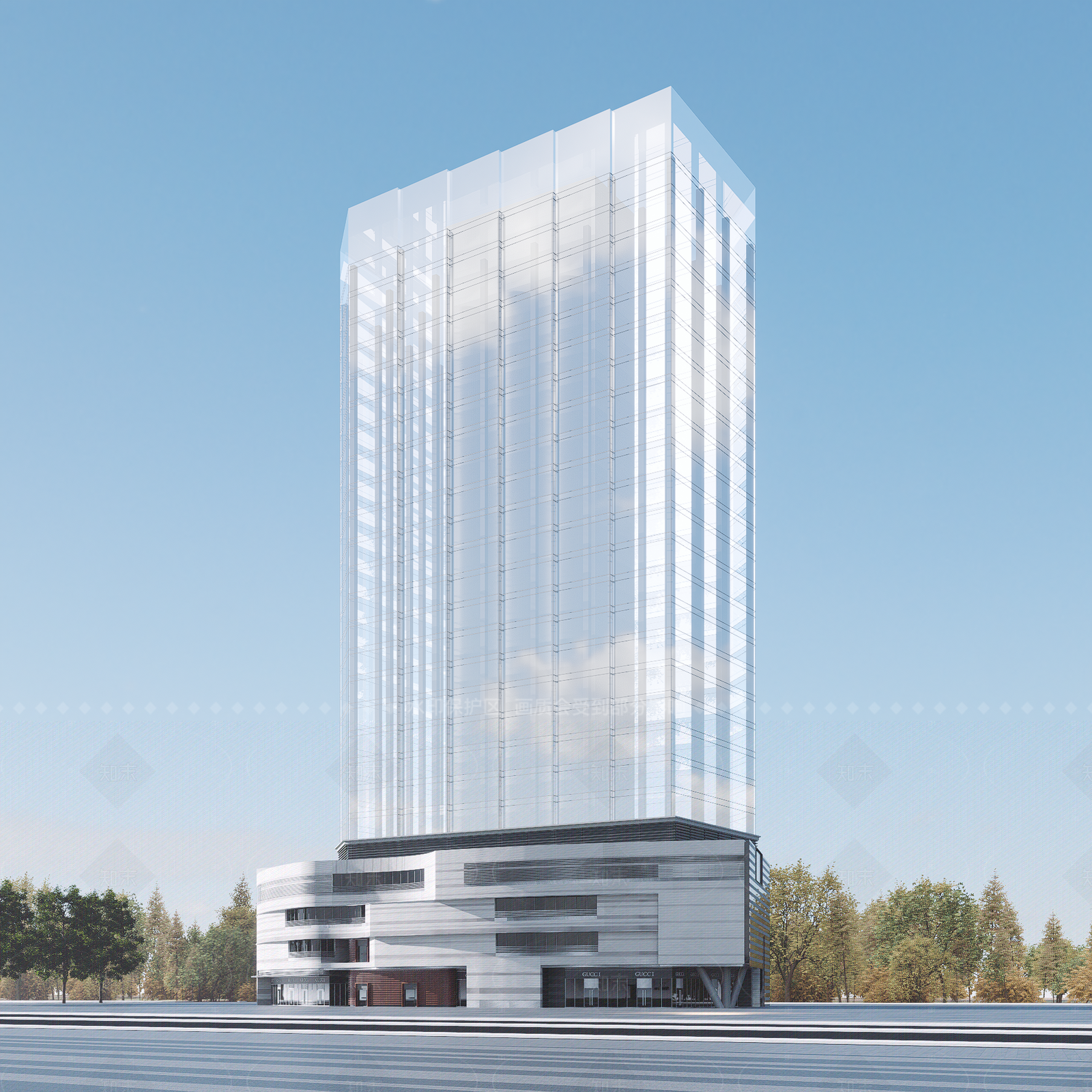 现代酒店建筑SU模型下载【ID:1206080634】