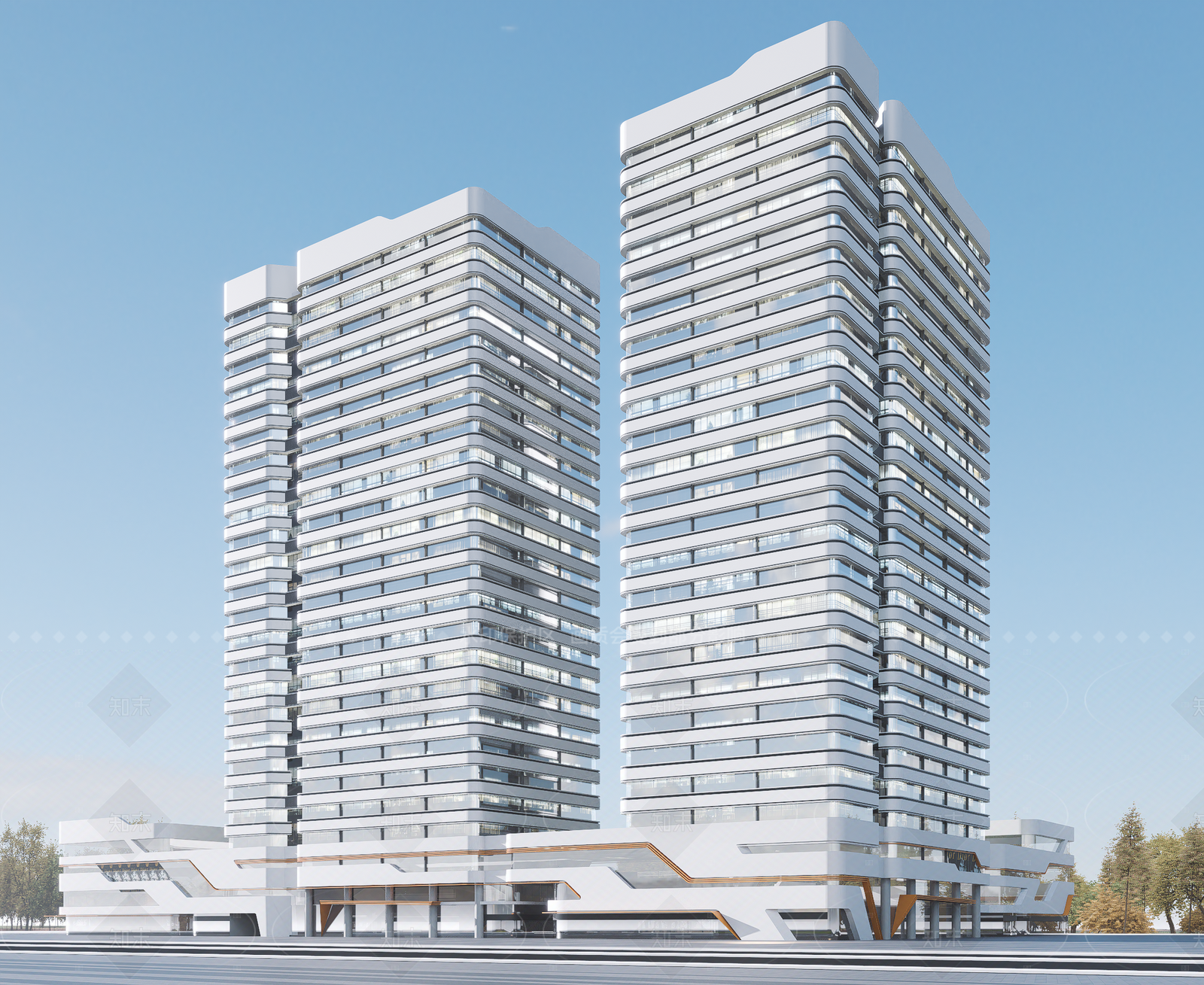 现代酒店建筑SU模型下载【ID:1206080665】