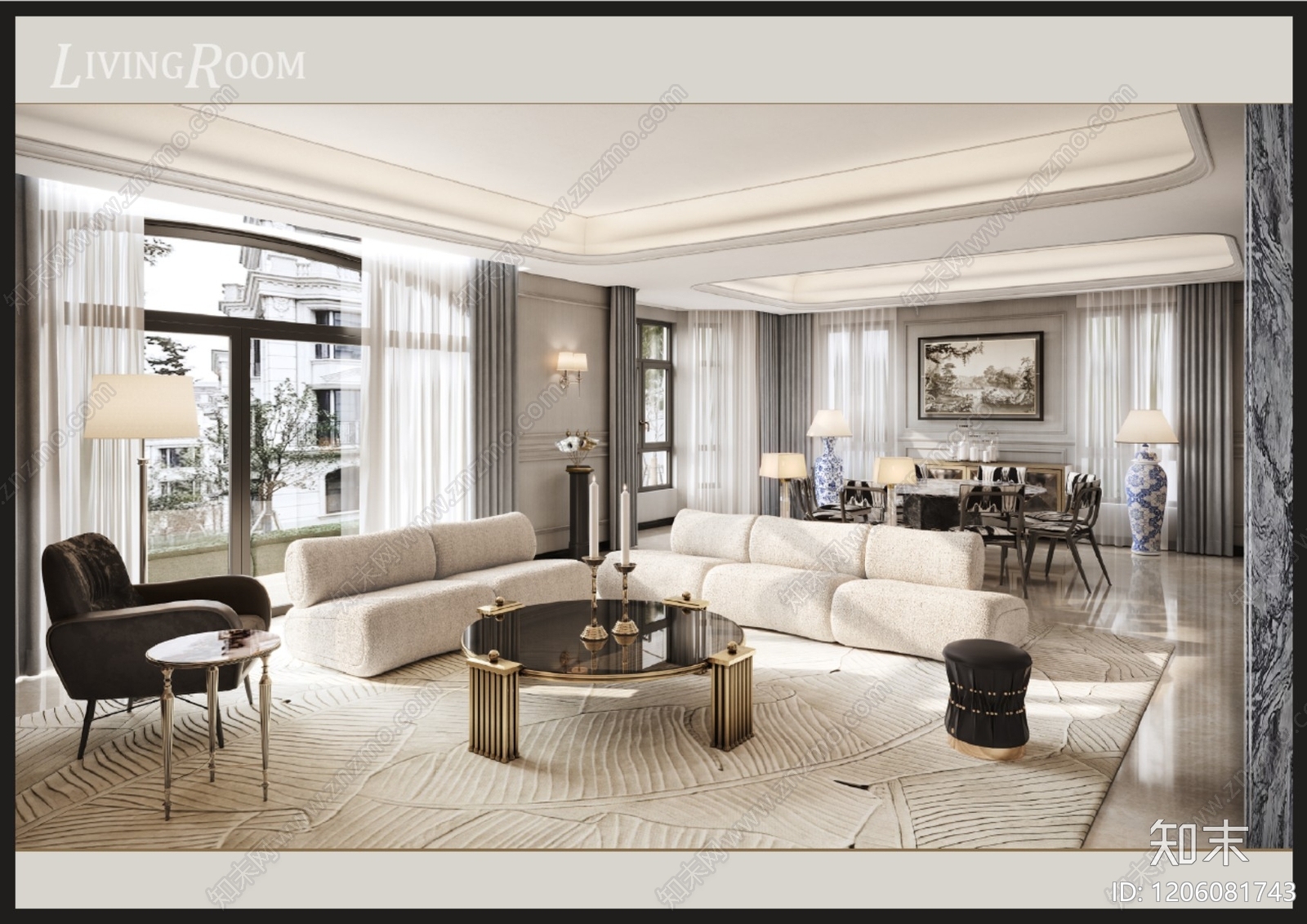 现代法式别墅下载【ID:1206081743】