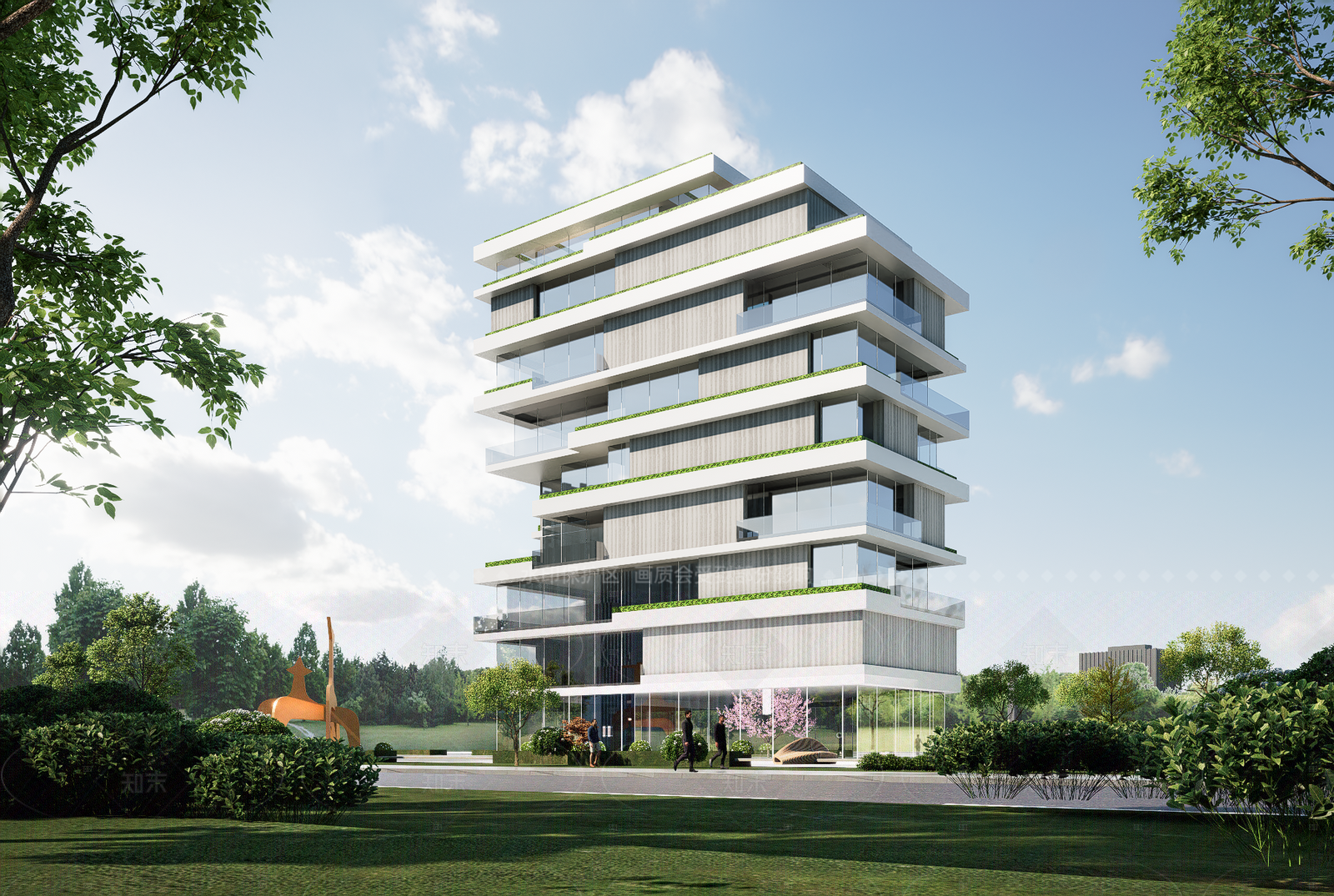 现代办公楼SU模型下载【ID:1206081524】