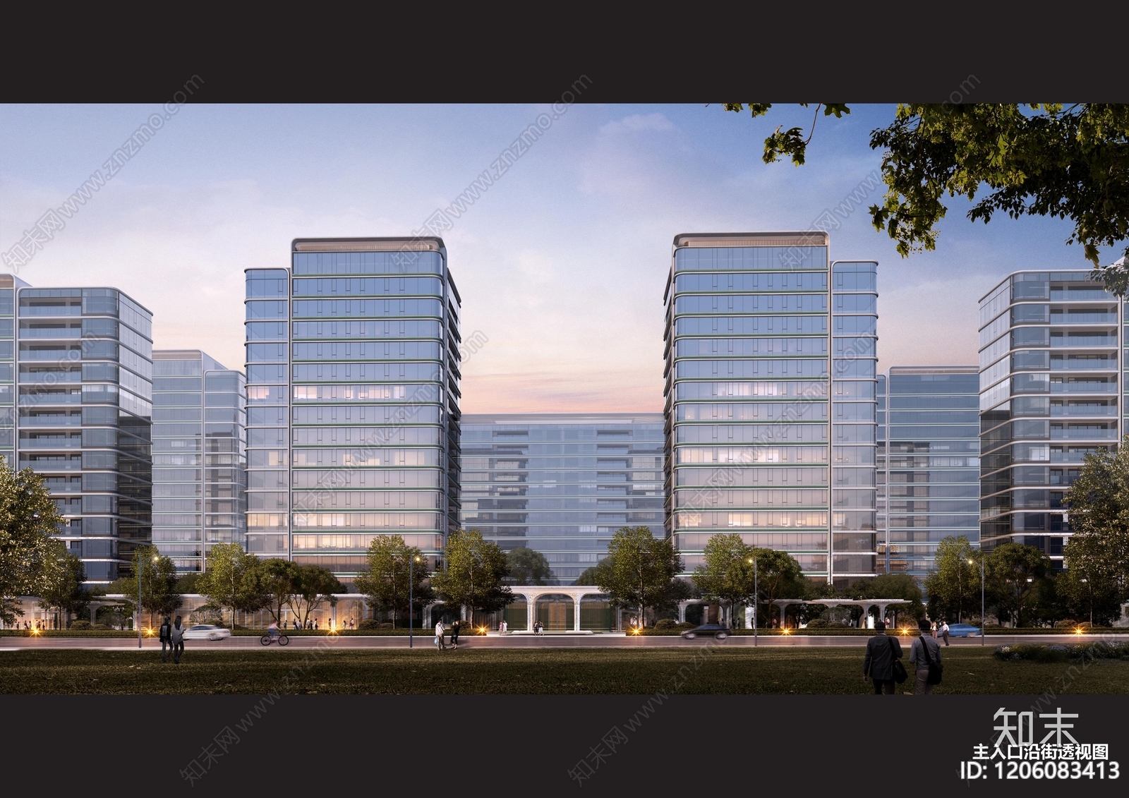 现代小区建筑下载【ID:1206083413】