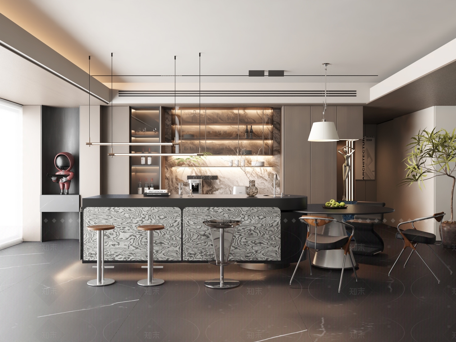 意式家居餐厅3D模型下载【ID:1206084556】