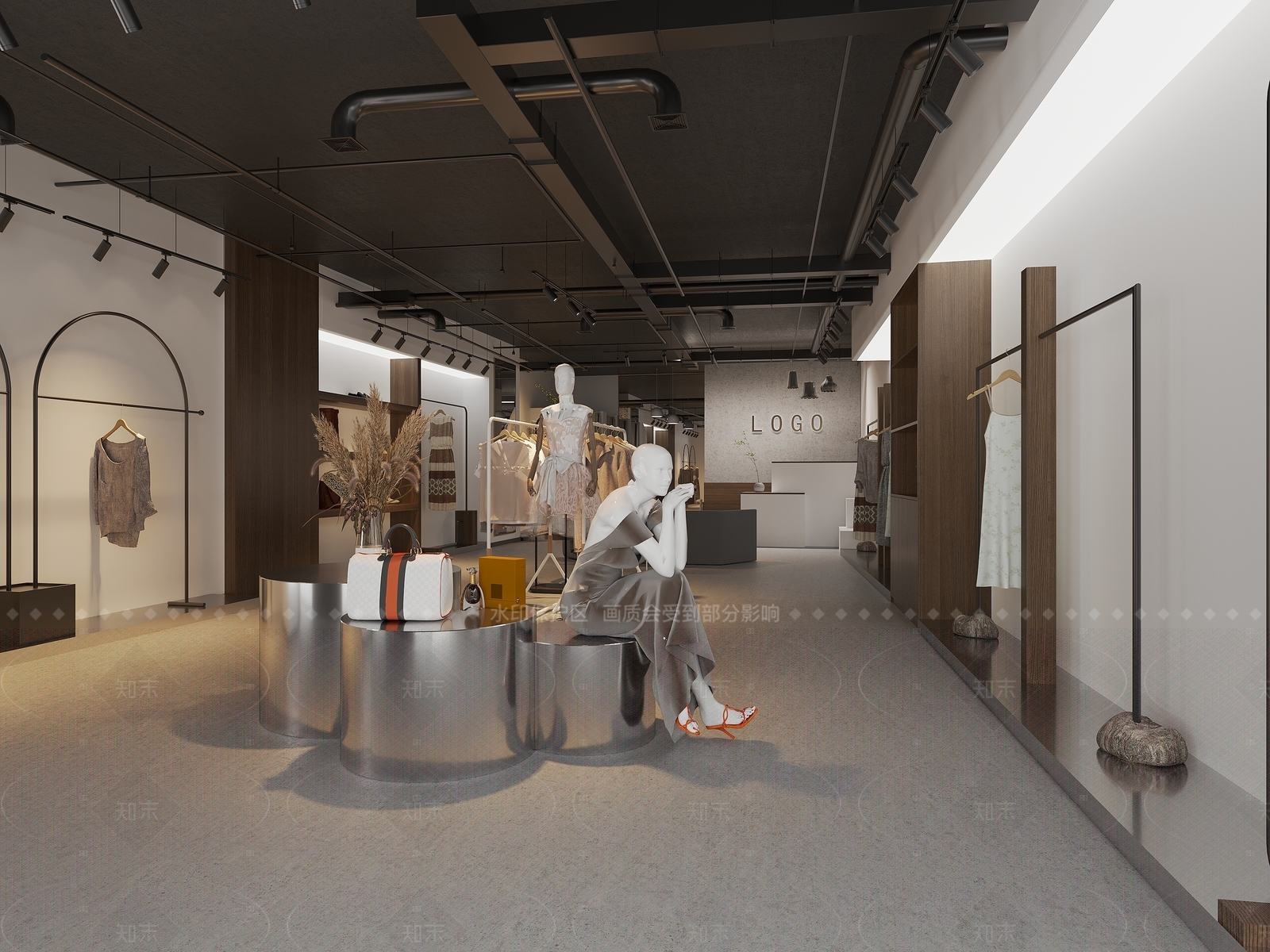 工业服装店3D模型下载【ID:1206084770】
